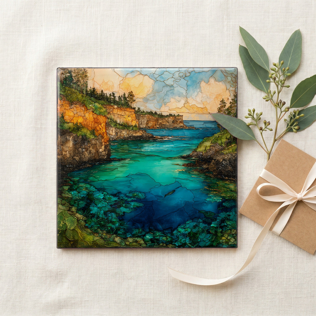 Honolua Bay Maui Ceramic Art Tile — gifting