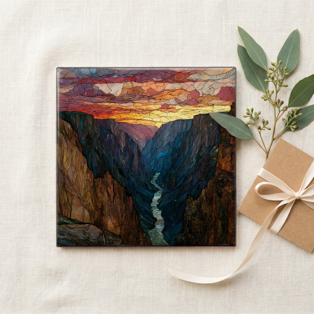 Sunset View Tomichi Point Black Canyon NP Ceramic Art Tile — gifting
