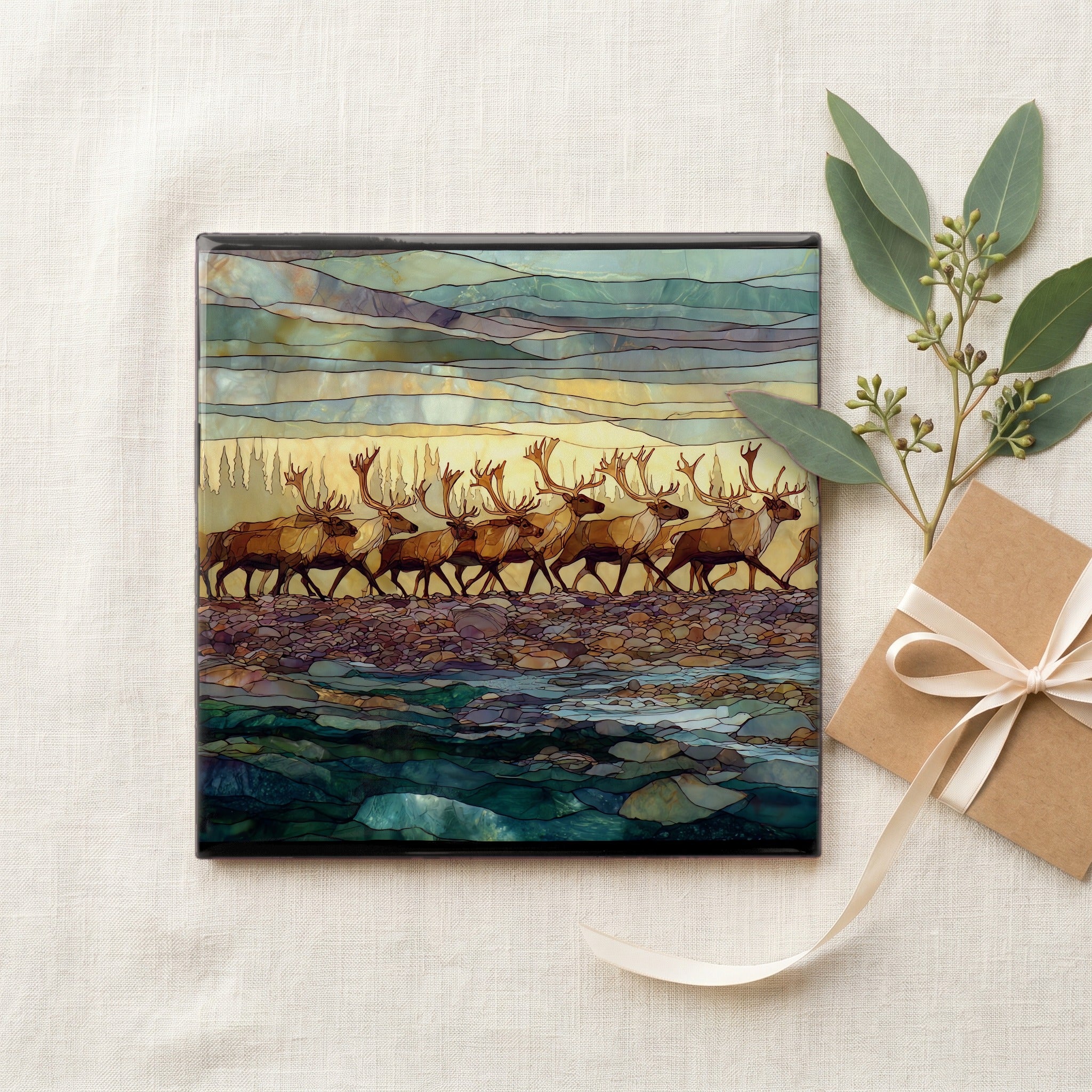 a caribou herd crossing — gifting