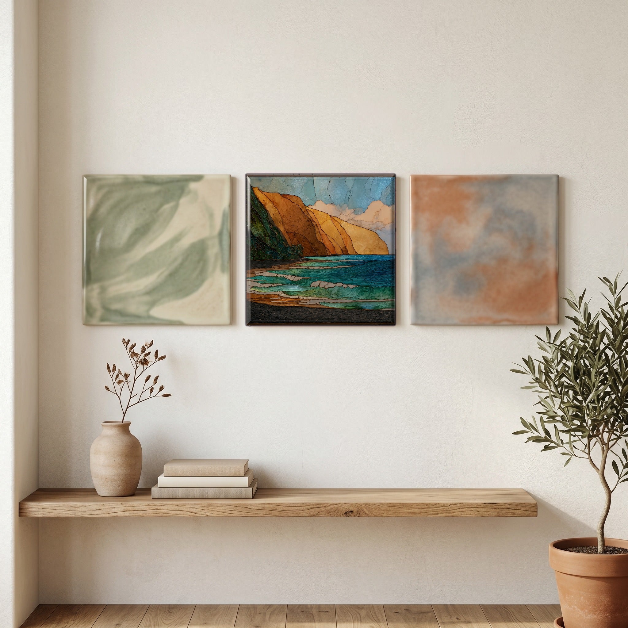 Pololu Black Sand Big Island Ceramic Art Tile — grouping