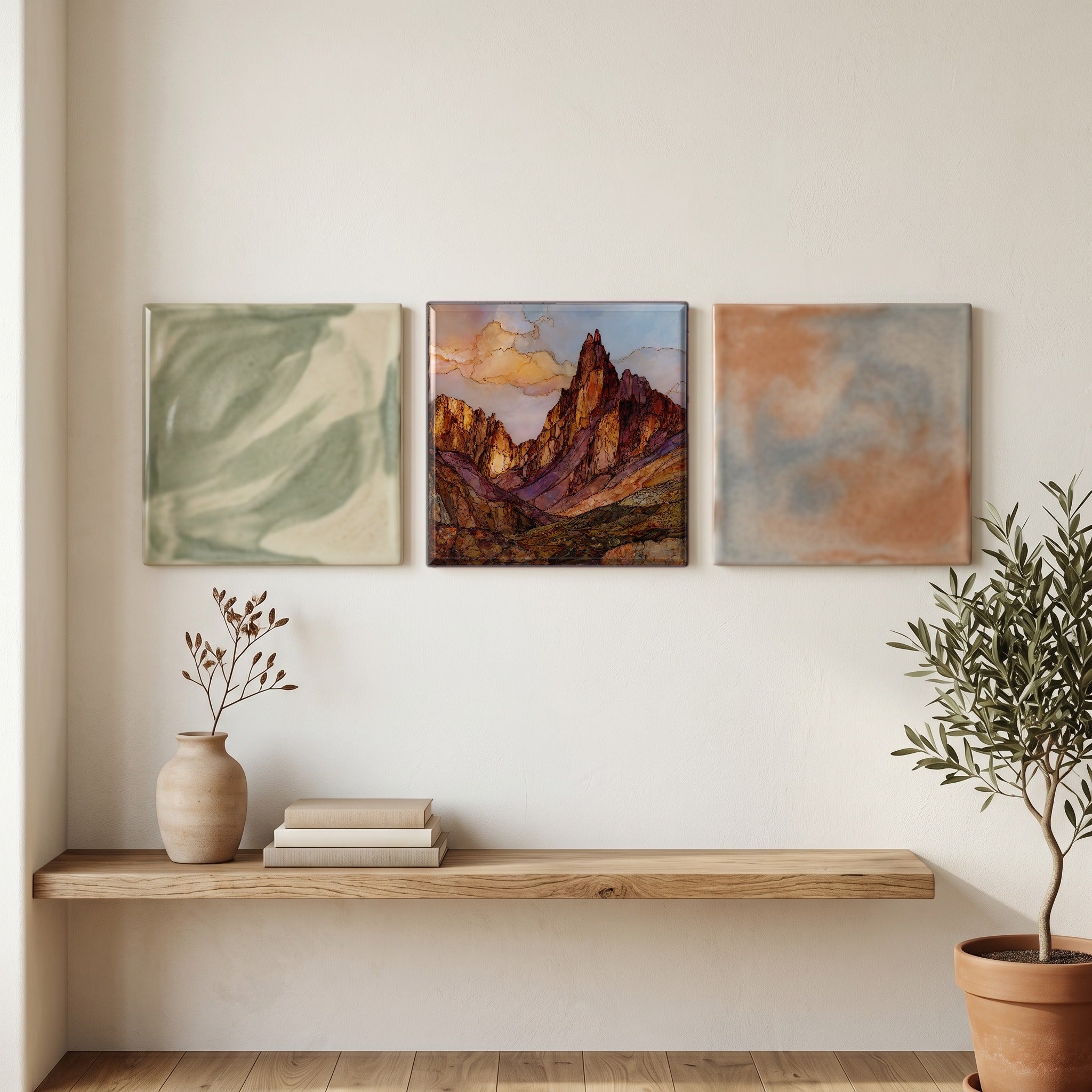 Castle Peak Elk Range Ceramic Art Tile — grouping