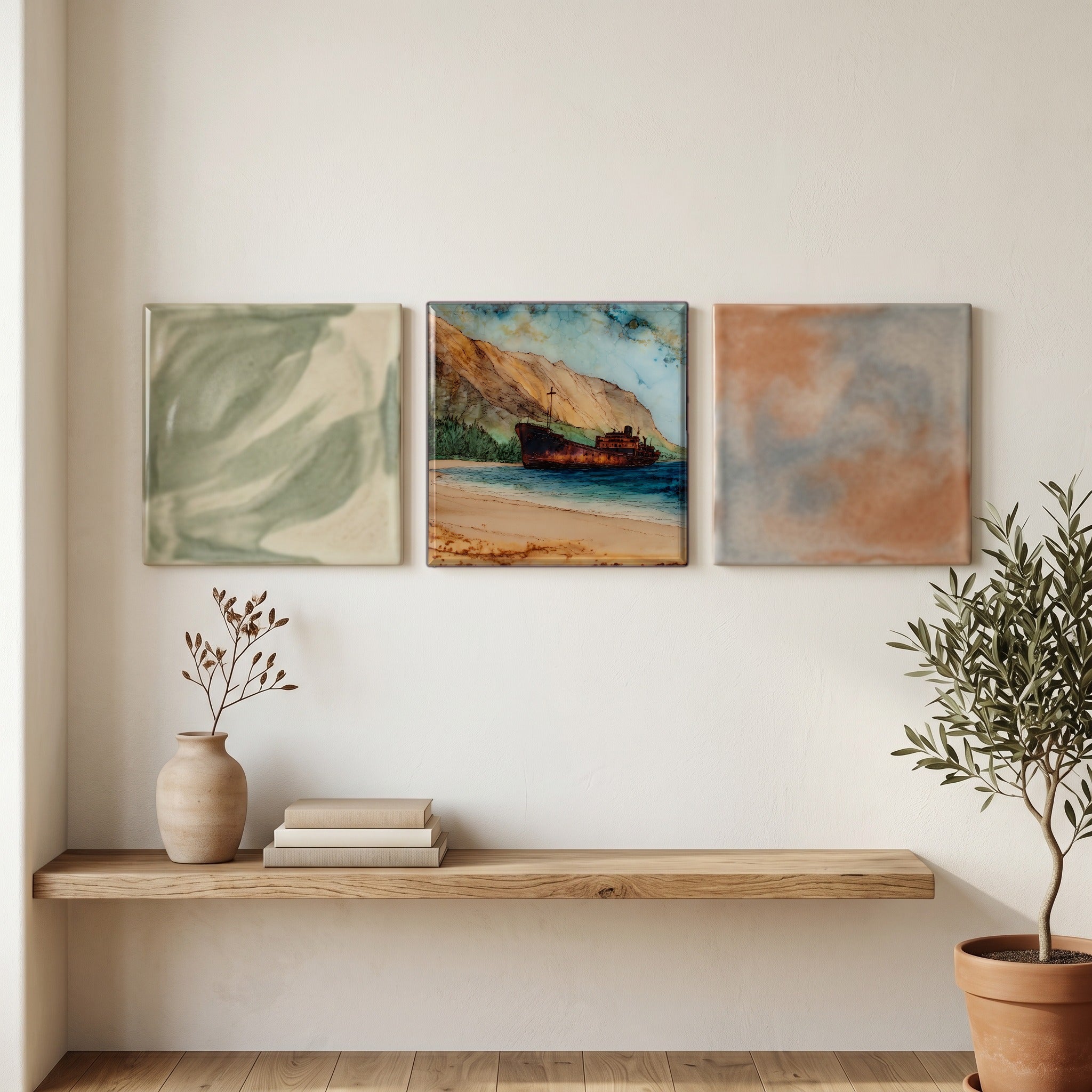 Shipwreck Beach Lanai Ceramic Art Tile — grouping