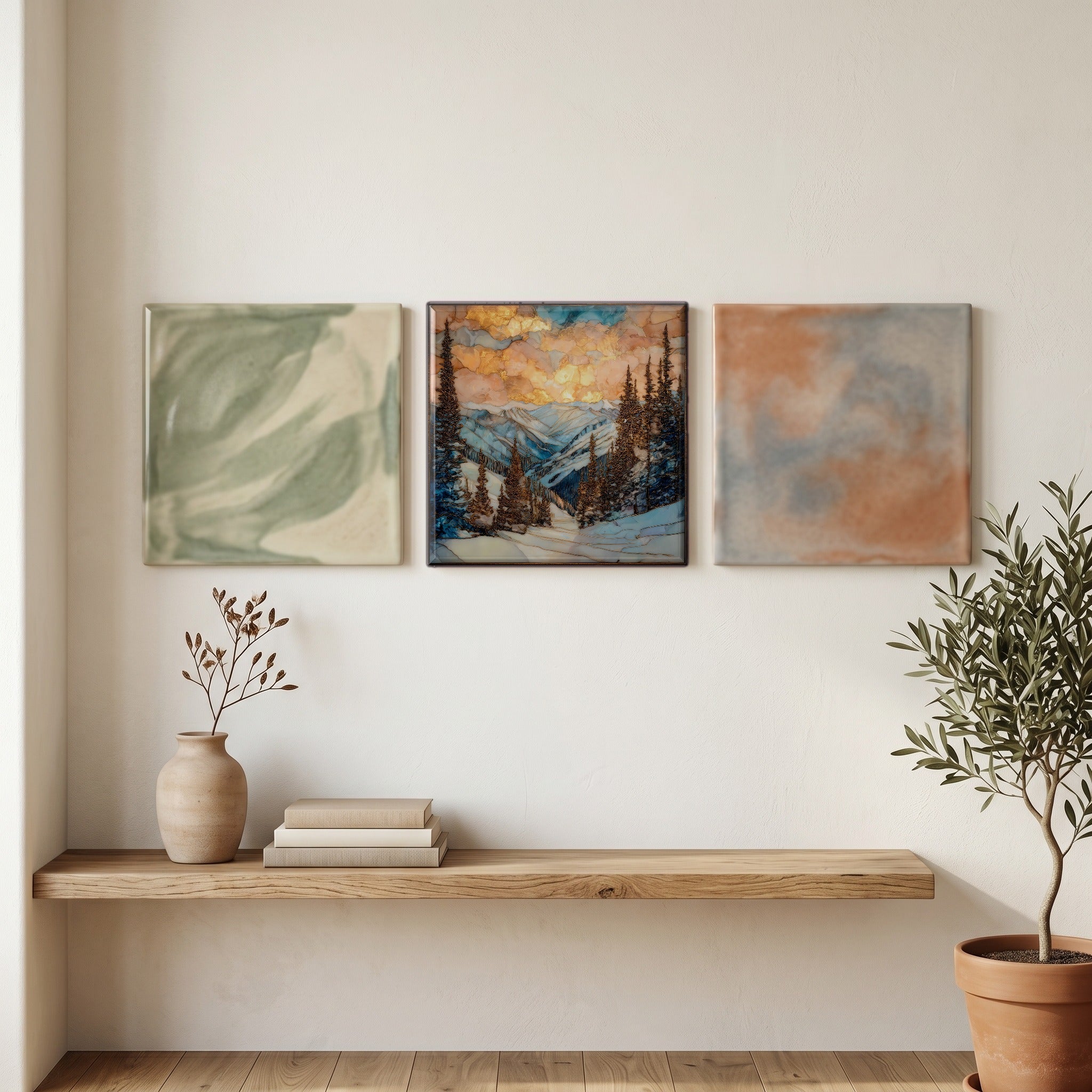 Wolf Creek powder San Juans Ceramic Art Tile — grouping