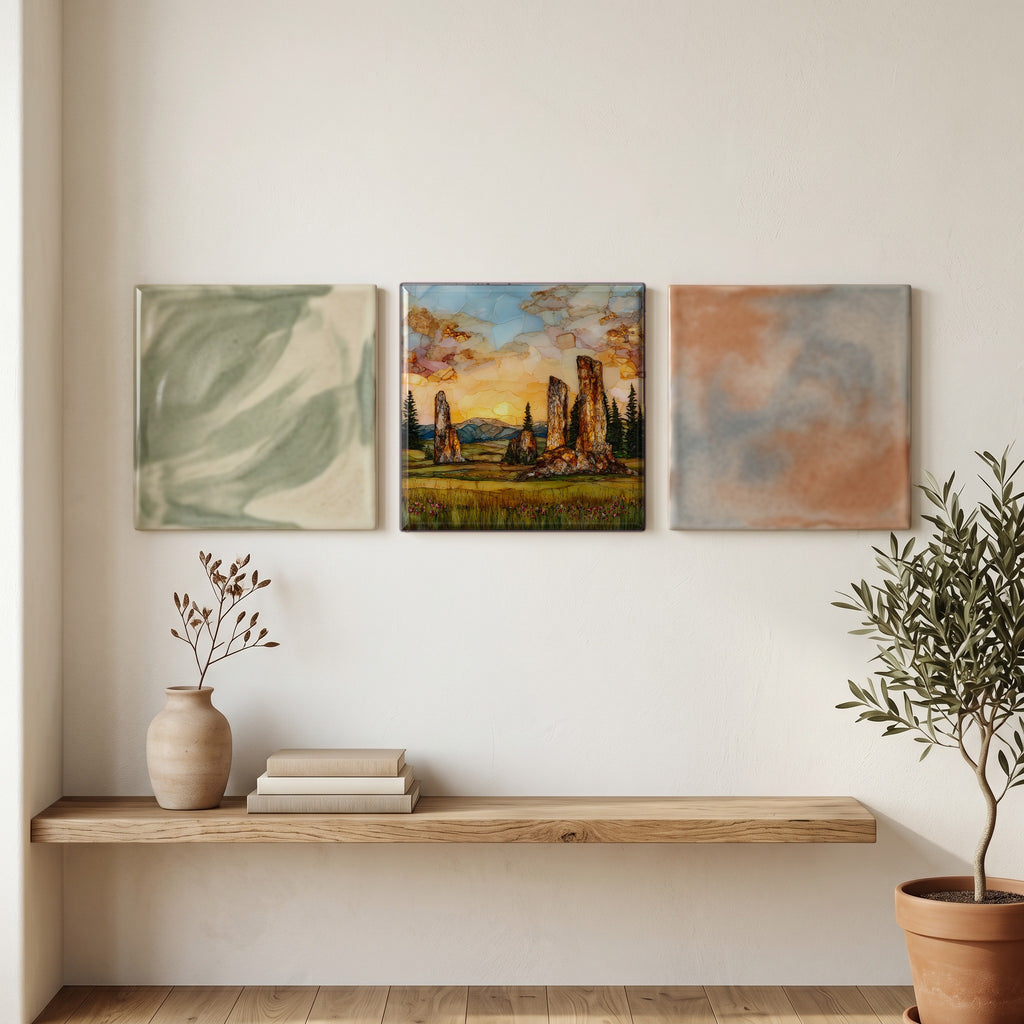 Florissant petrified stumps Front Range Ceramic Art Tile — grouping