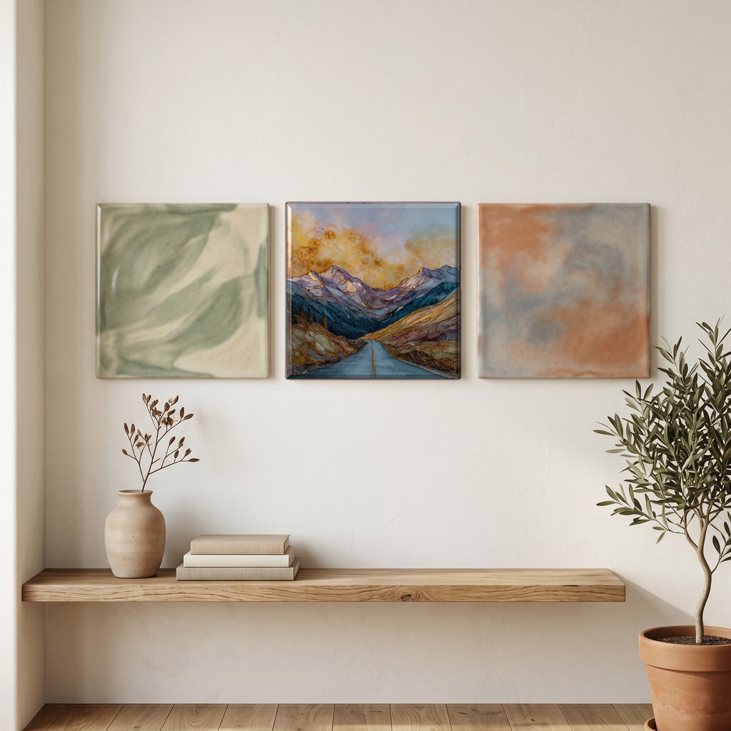 Cottonwood Pass paved summit Sawatch Range Ceramic Art Tile — grouping