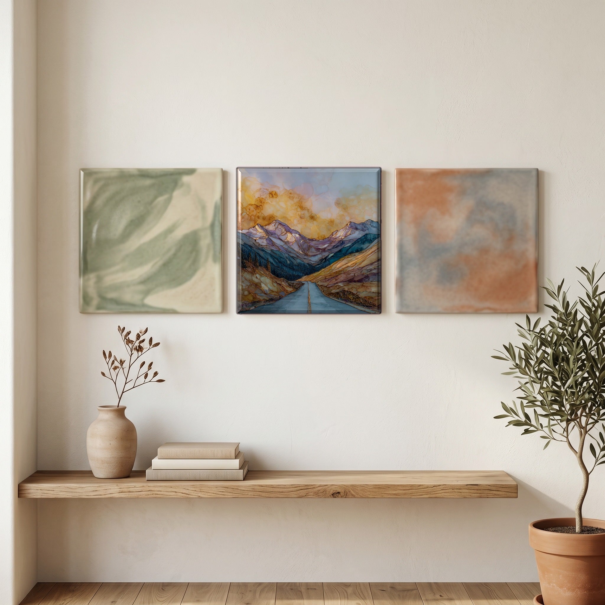 Cottonwood Pass paved summit Sawatch Range Ceramic Art Tile — grouping