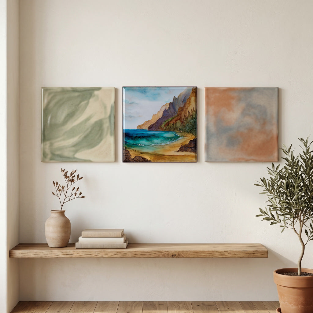 Hanakapiai Beach Kauai Ceramic Art Tile — grouping
