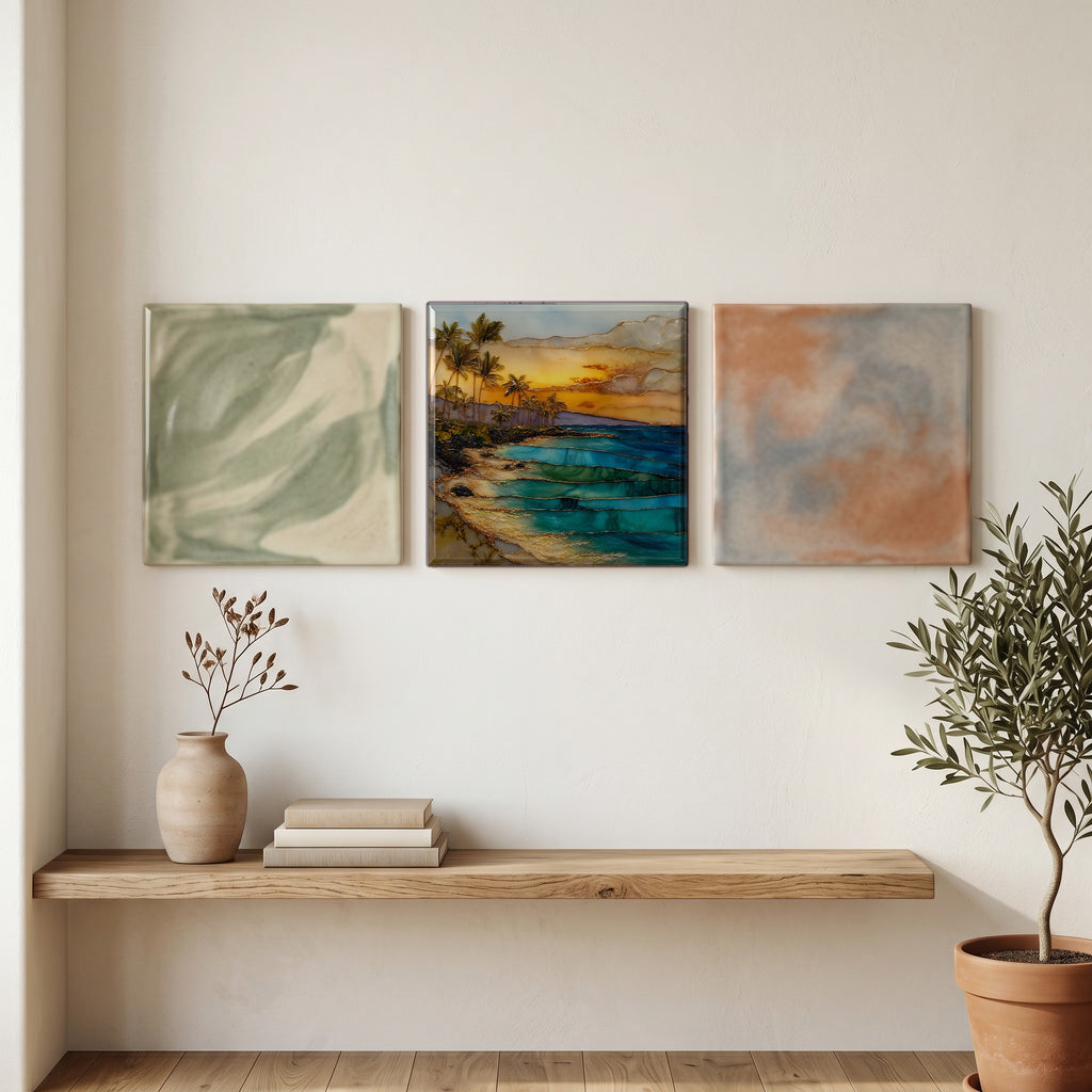 Kaanapali Black Rock Maui Ceramic Art Tile — grouping