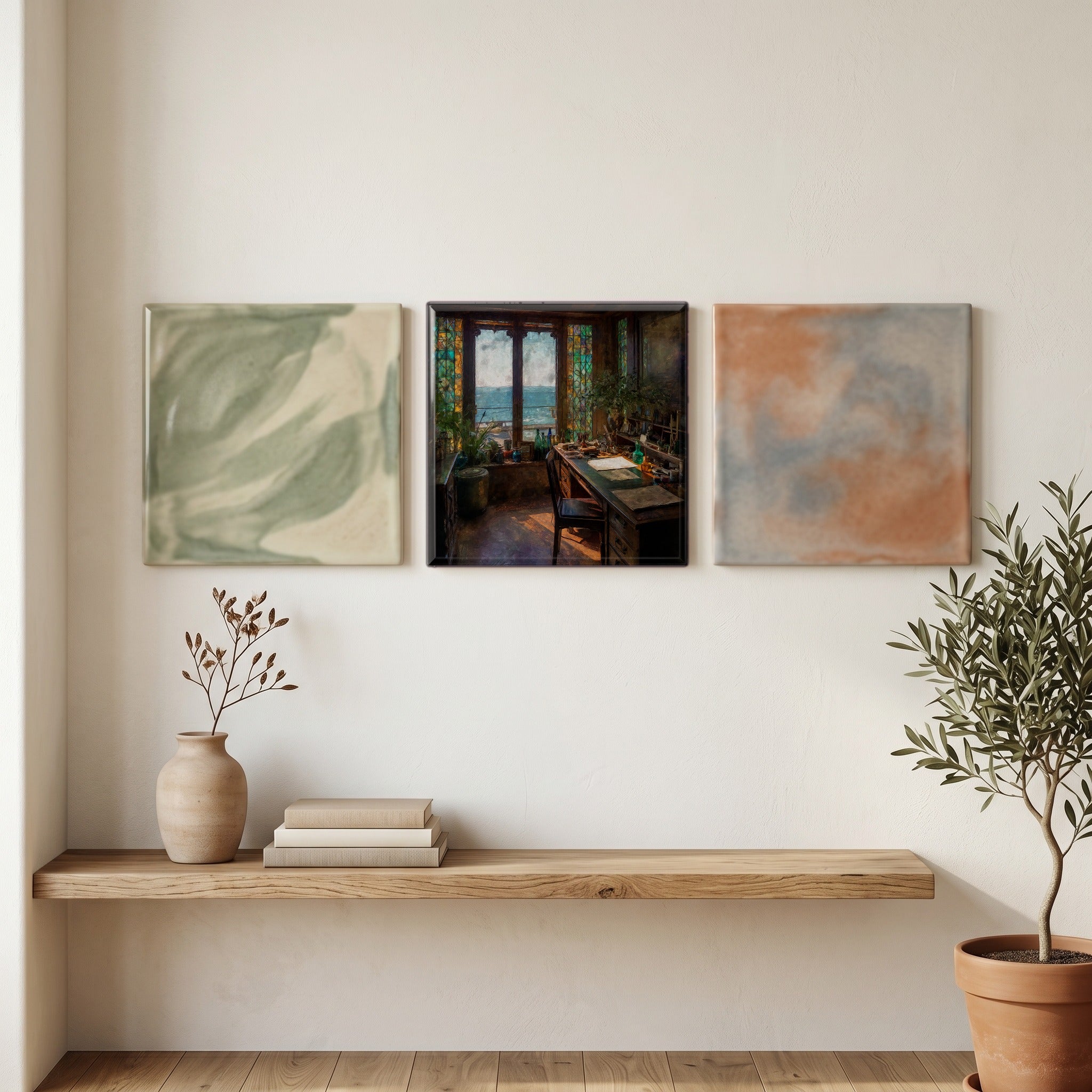 Cau Ferrat Museum Studio Interior Painted Glass a Writer S Desk by the Sea Windo — grouping