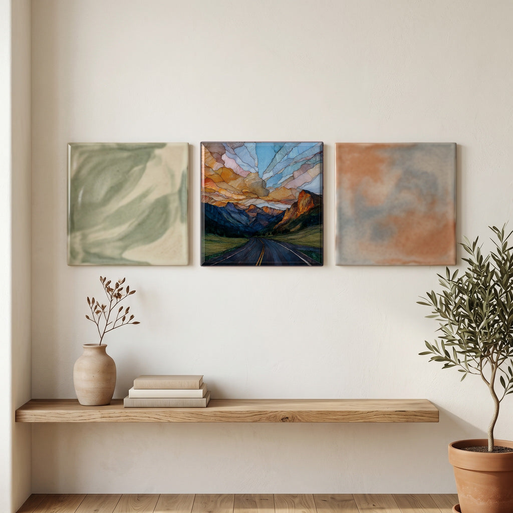 Peak to Peak Highway Front Range Ceramic Art Tile — grouping