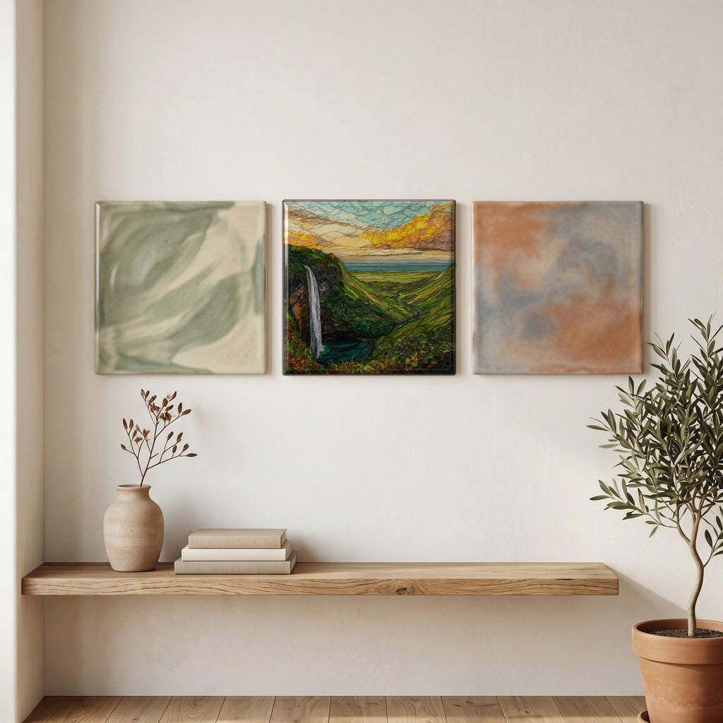 Opaekaa Falls Kauai Ceramic Art Tile — grouping