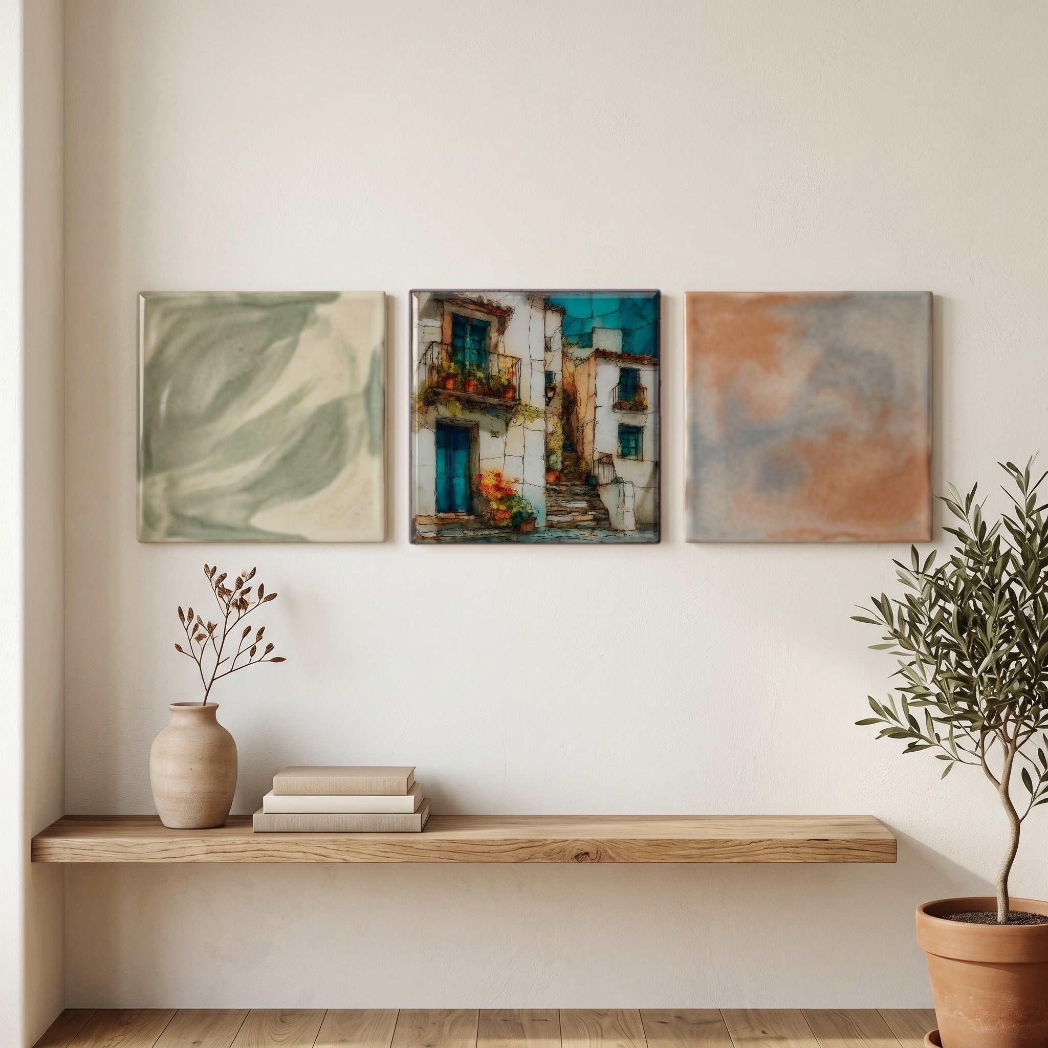 Mijas white village balconies — grouping