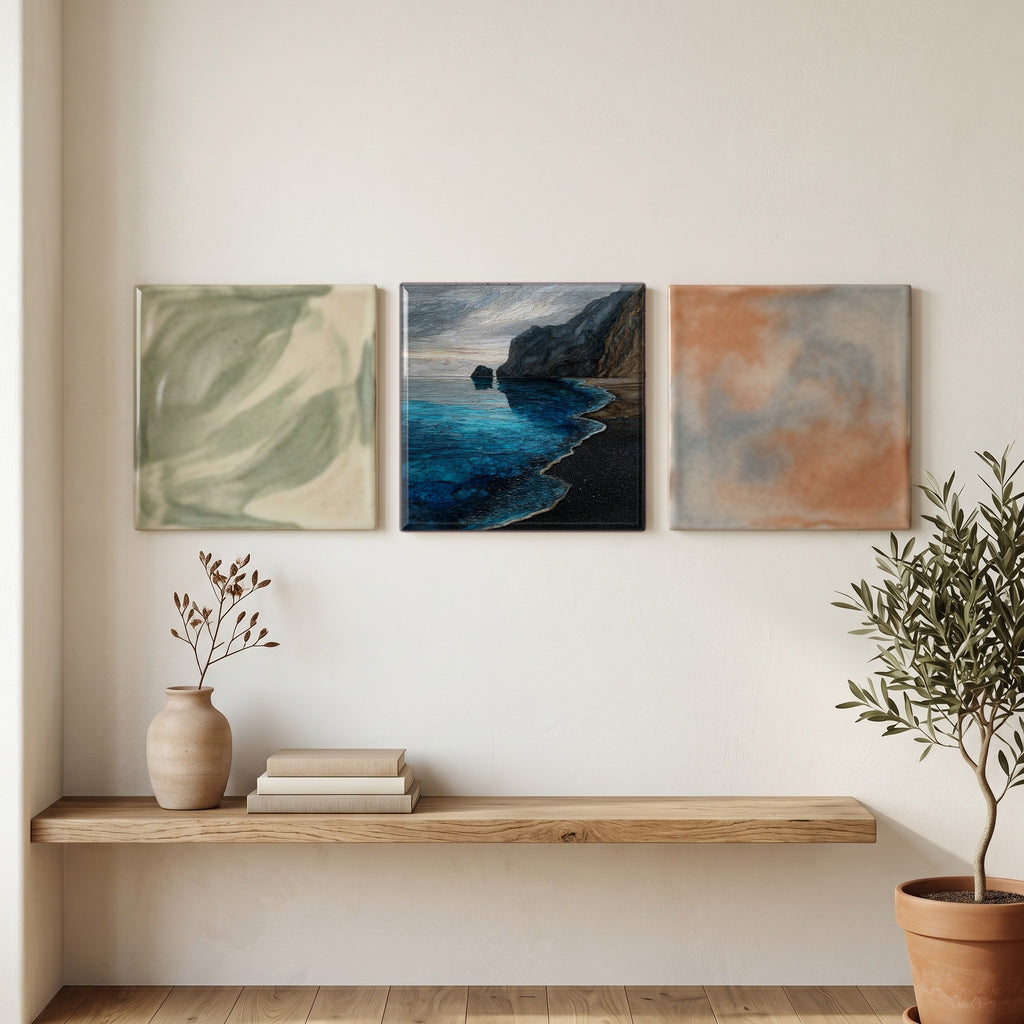 Perissa black-sand beach — grouping