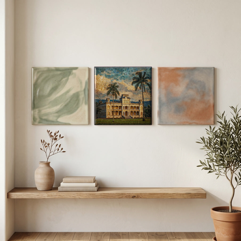 Iolani Palace Oahu Ceramic Art Tile — grouping