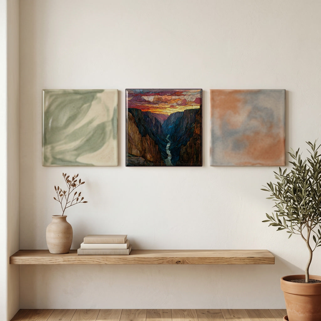 Sunset View Tomichi Point Black Canyon NP Ceramic Art Tile — grouping