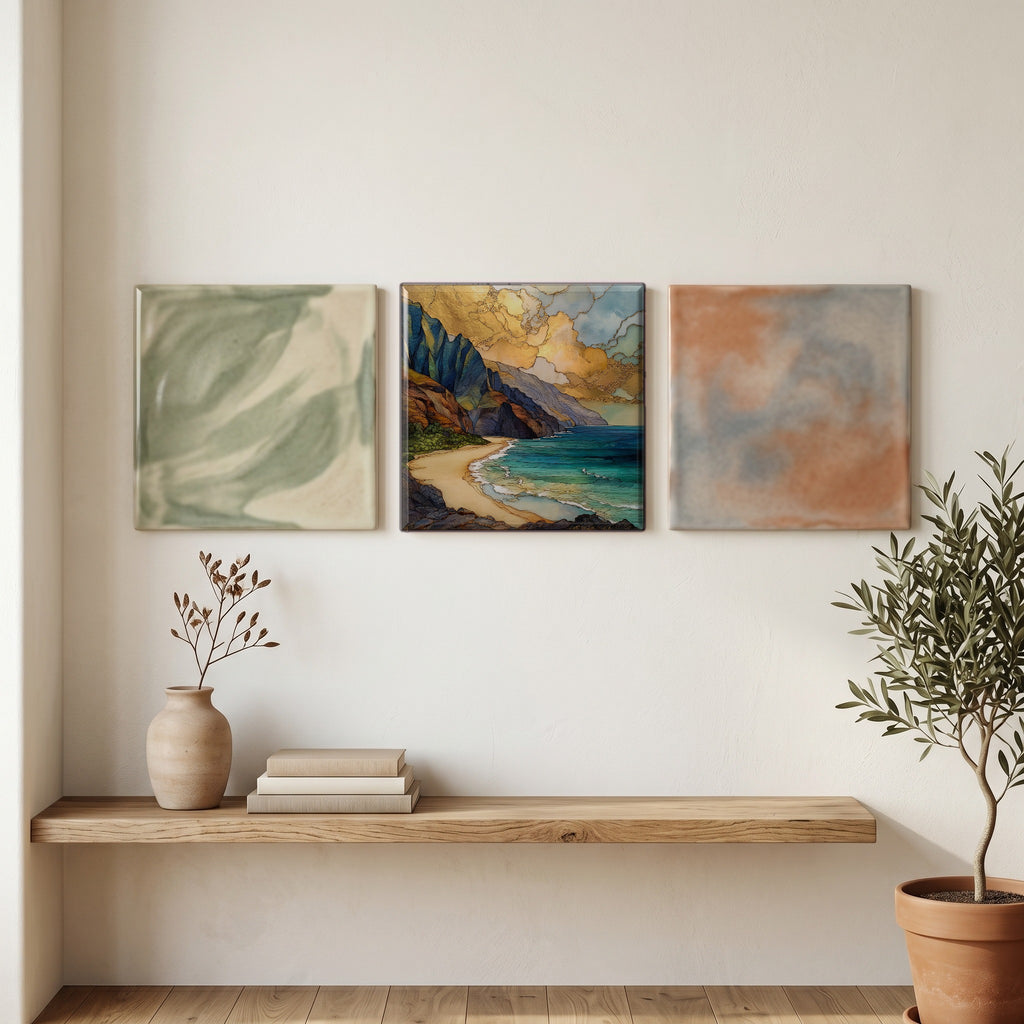 Kalalau Beach Kauai Ceramic Art Tile — grouping