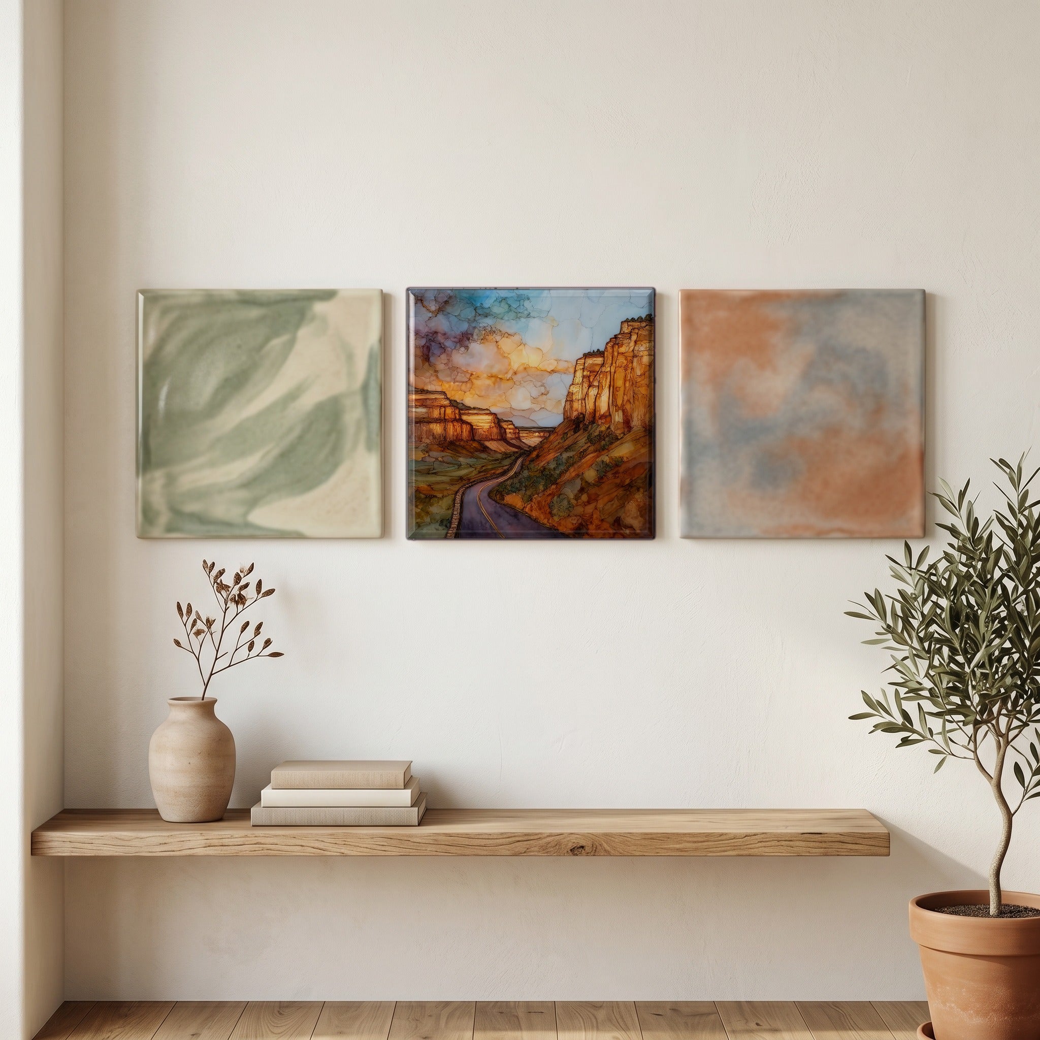 Rim Rock Drive Colorado NM Ceramic Art Tile — grouping