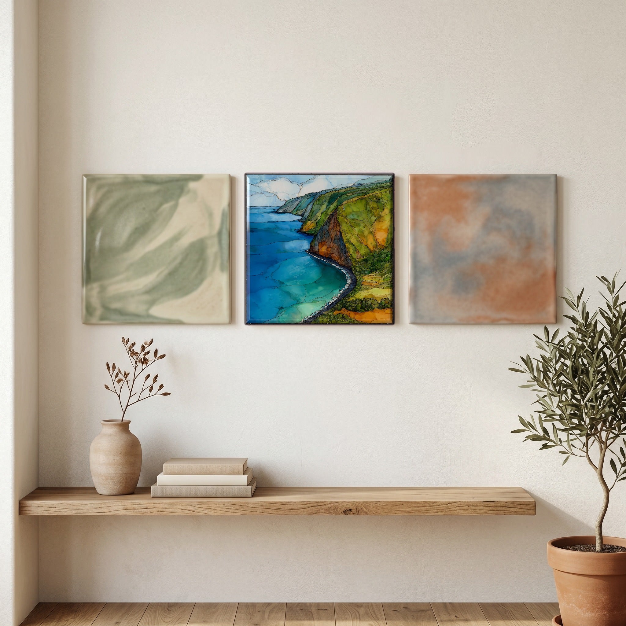 Honomanu Bay Maui Ceramic Art Tile — grouping