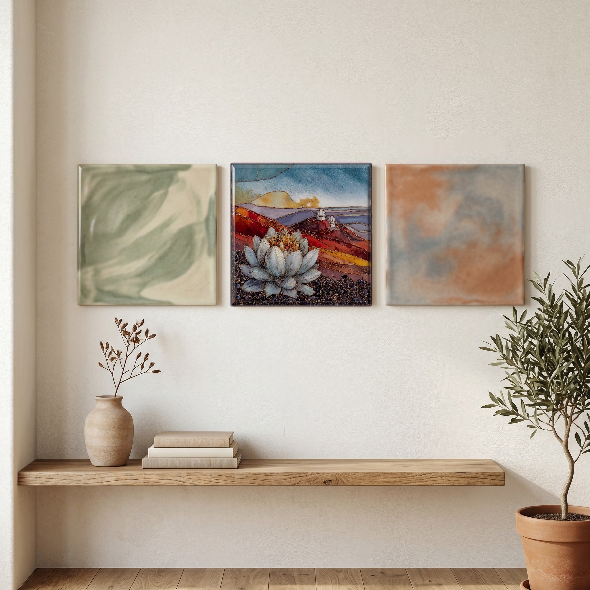 Mauna Kea Silversword Big Island Ceramic Art Tile — grouping
