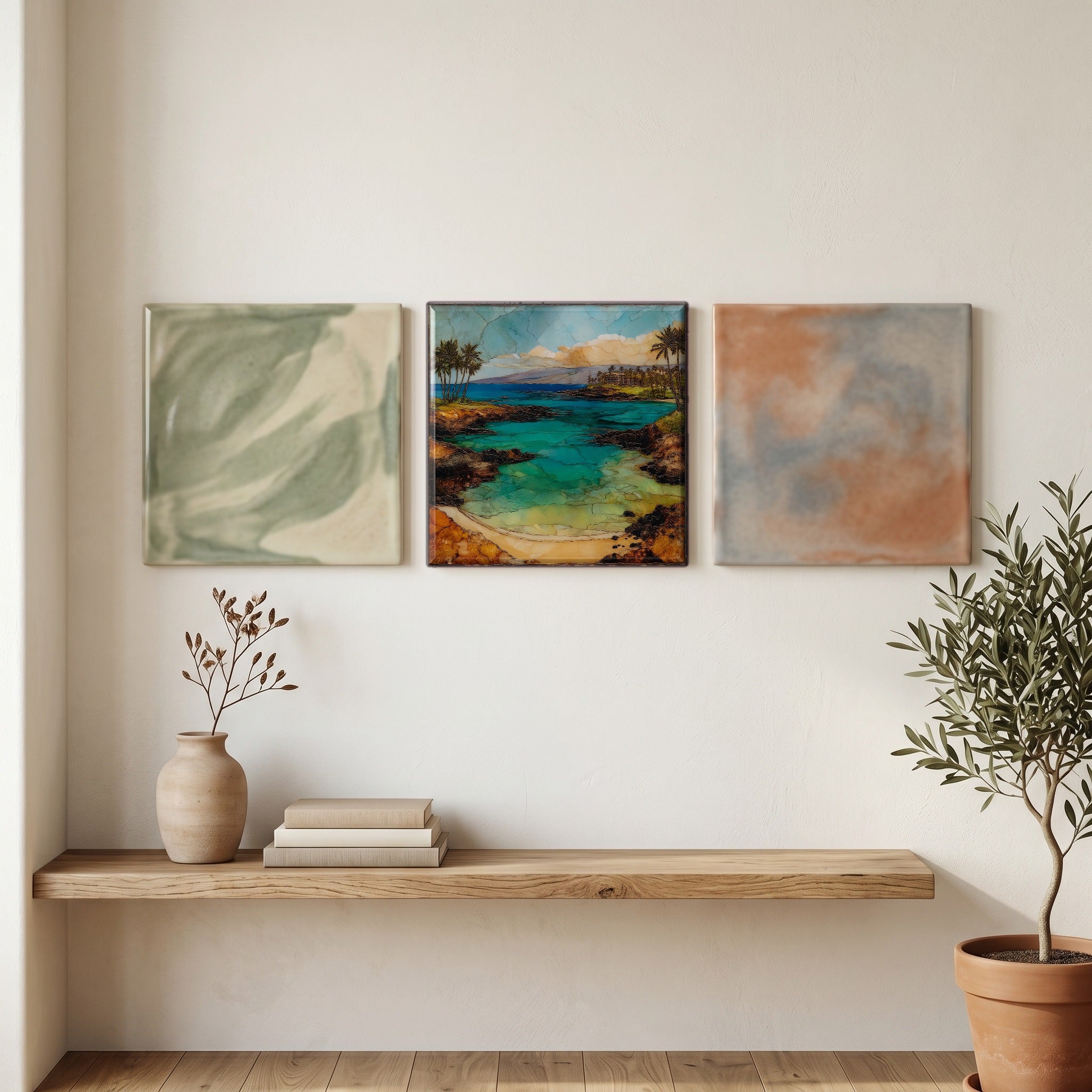 Kapalua Bay Maui Ceramic Art Tile — grouping