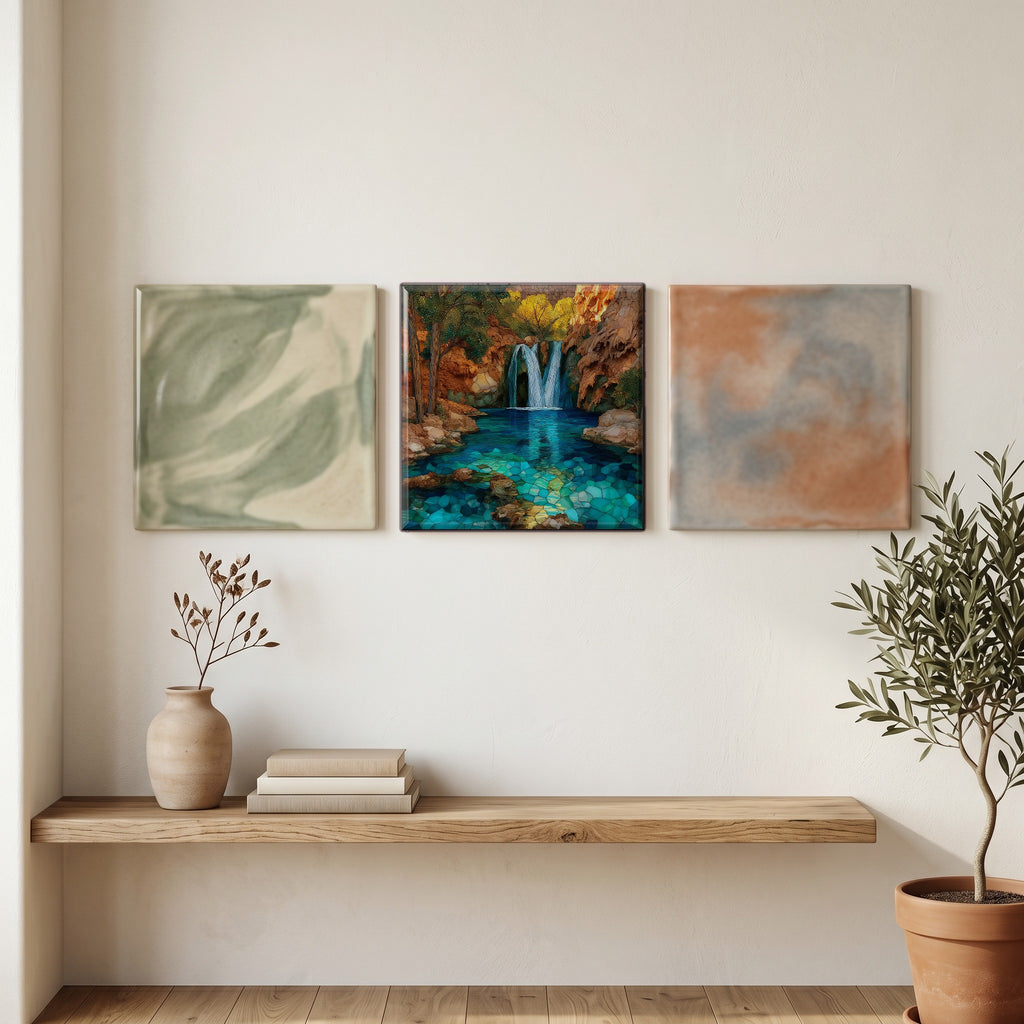the remote turquoise-blue waterfall — grouping