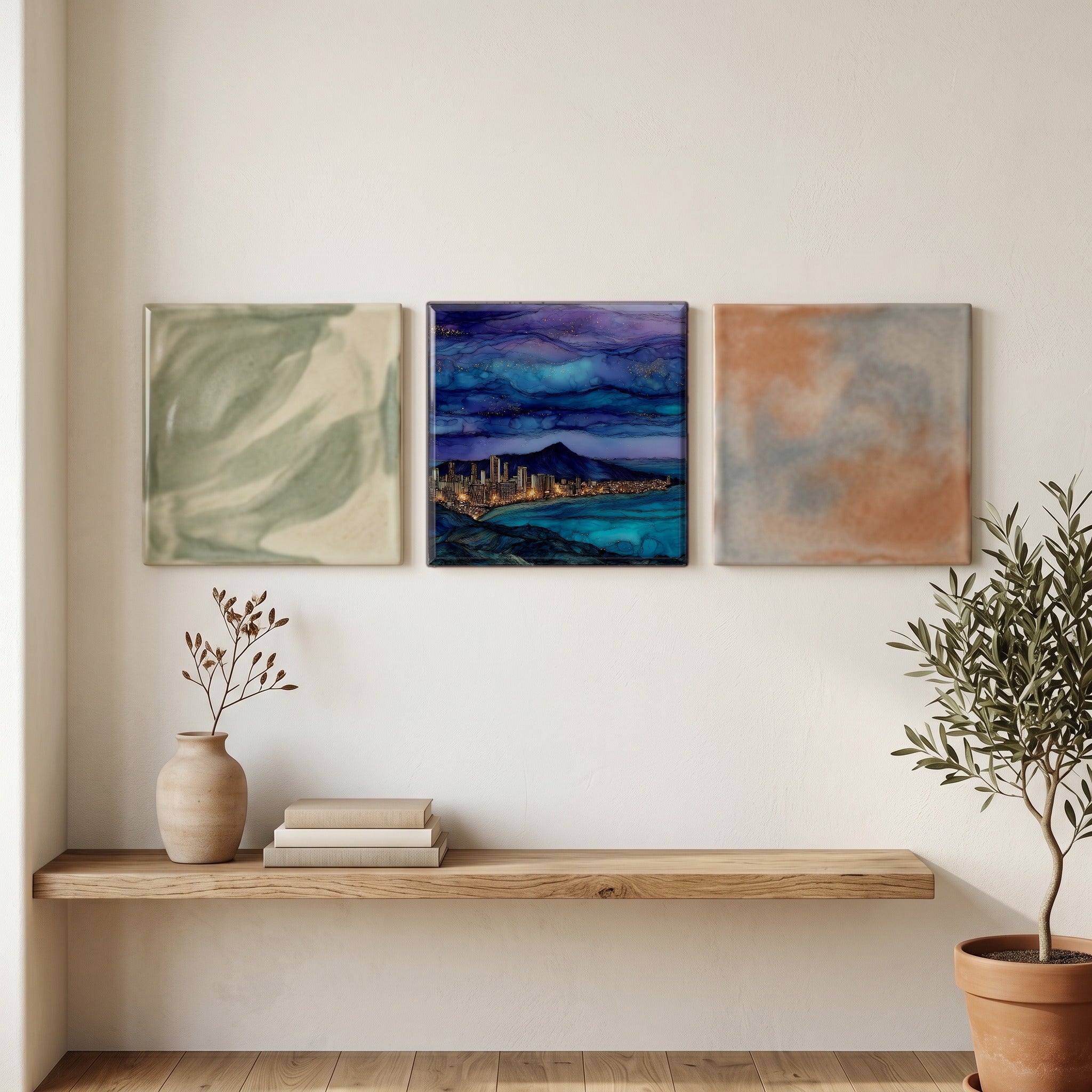 Tantalus Lookout Oahu Ceramic Art Tile — grouping