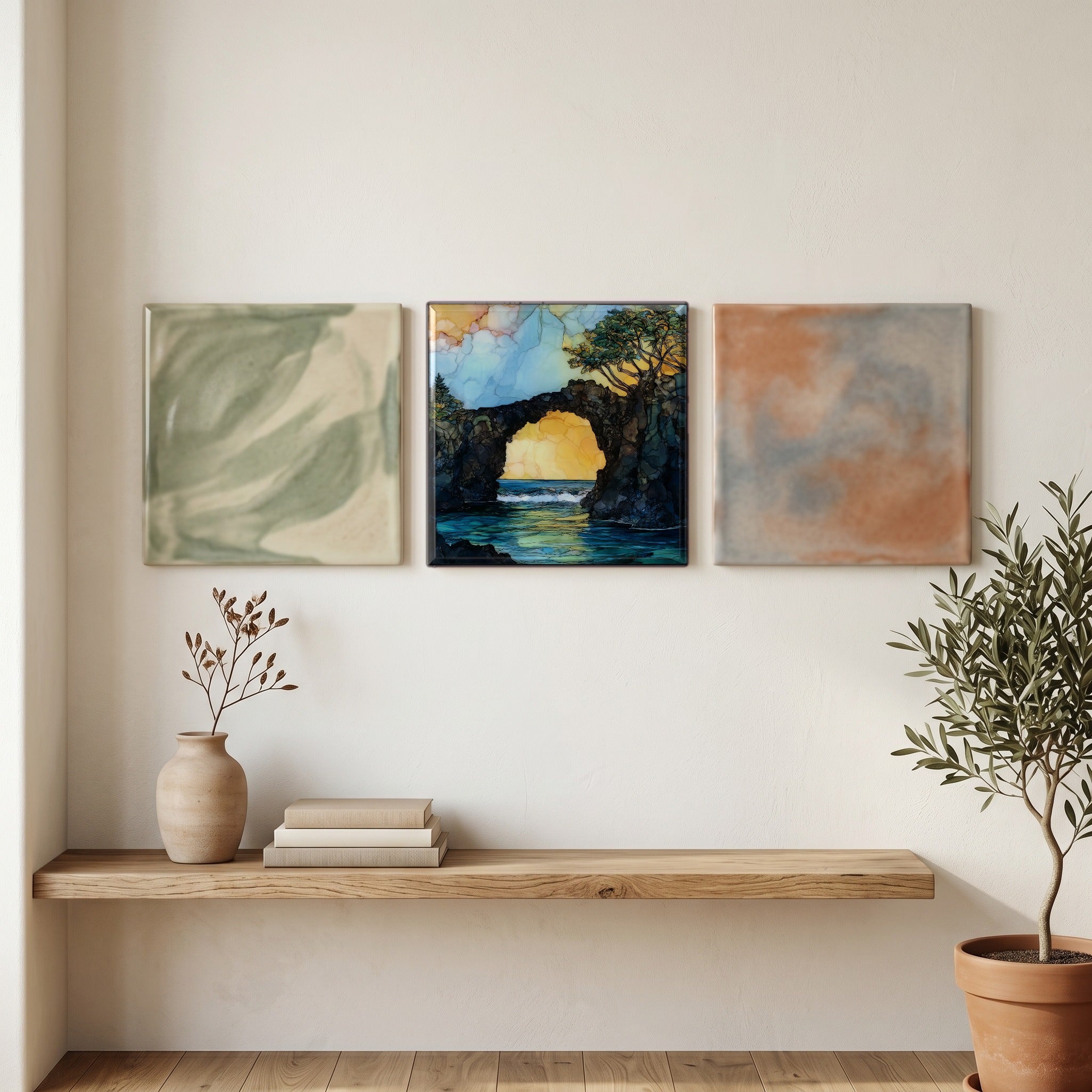 Pailoa Sea Arch Maui Ceramic Art Tile — grouping