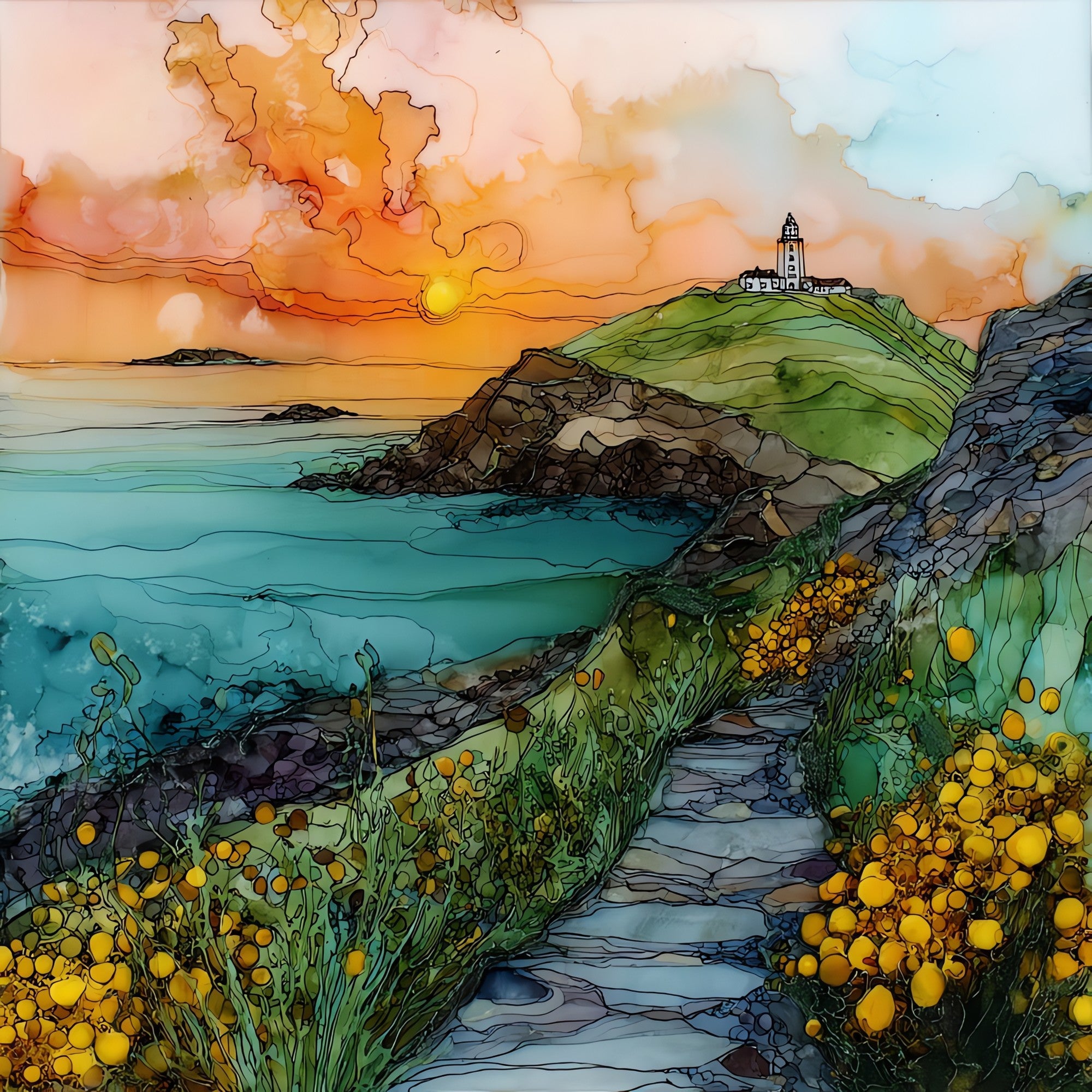Howth Head — ceramic art tile