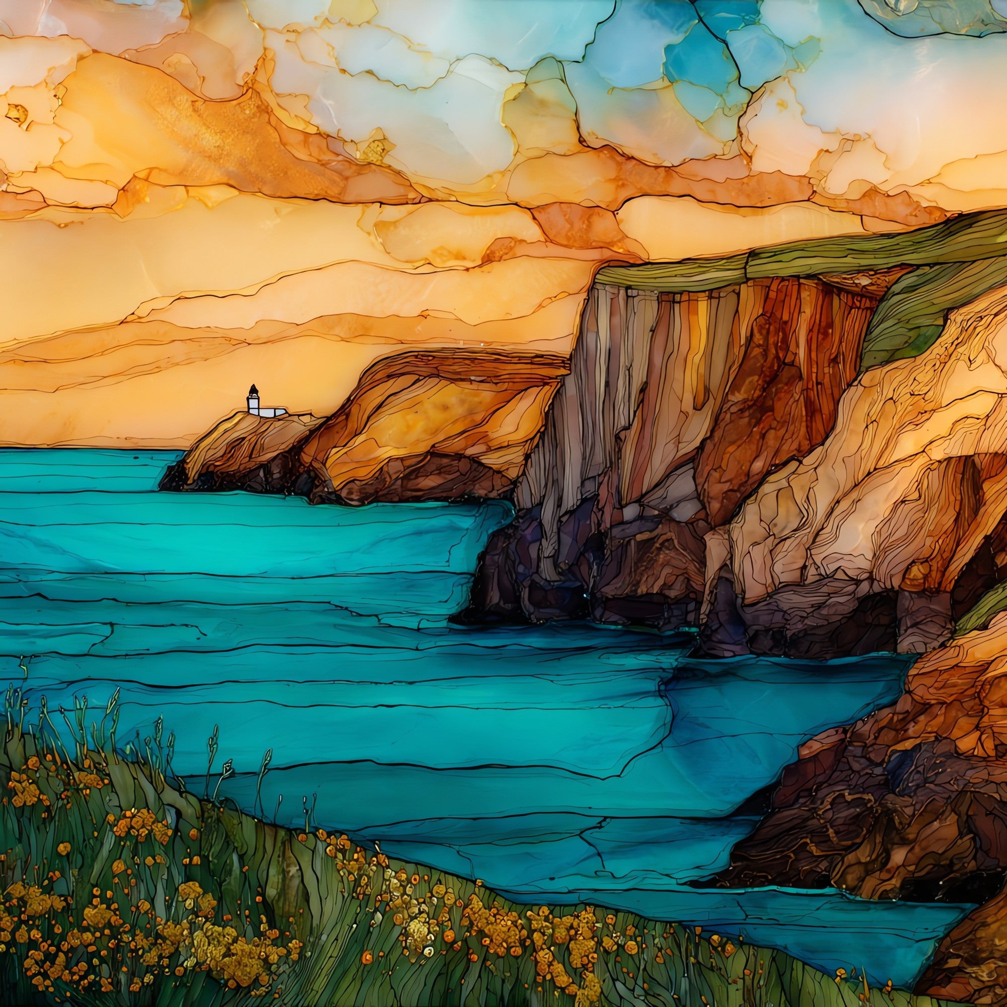Old Head of Kinsale — ceramic art tile