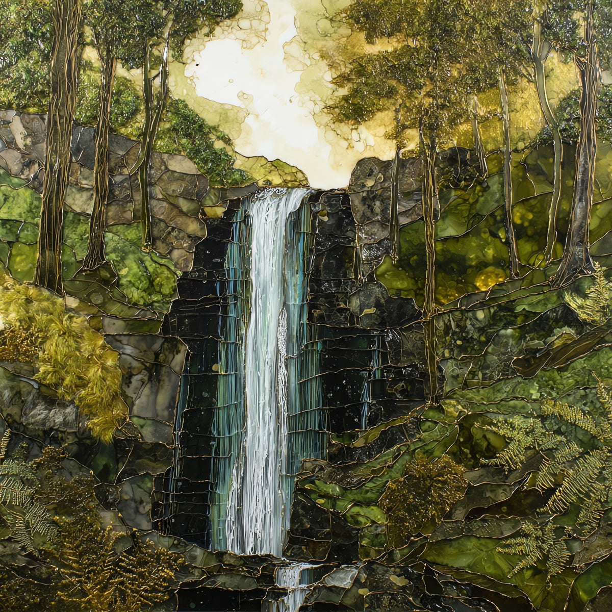 Torc Waterfall — ceramic art tile