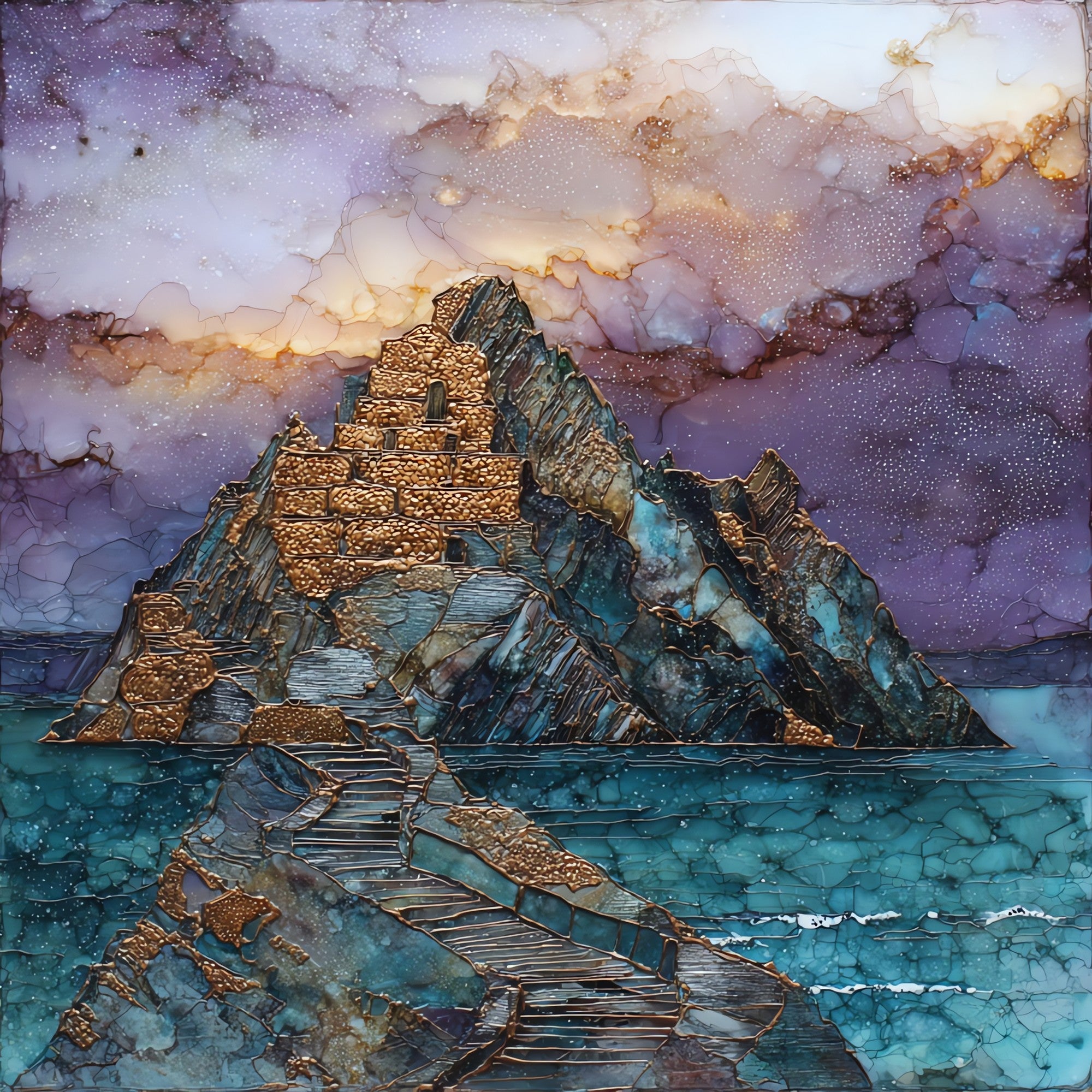 Skellig Michael — ceramic art tile