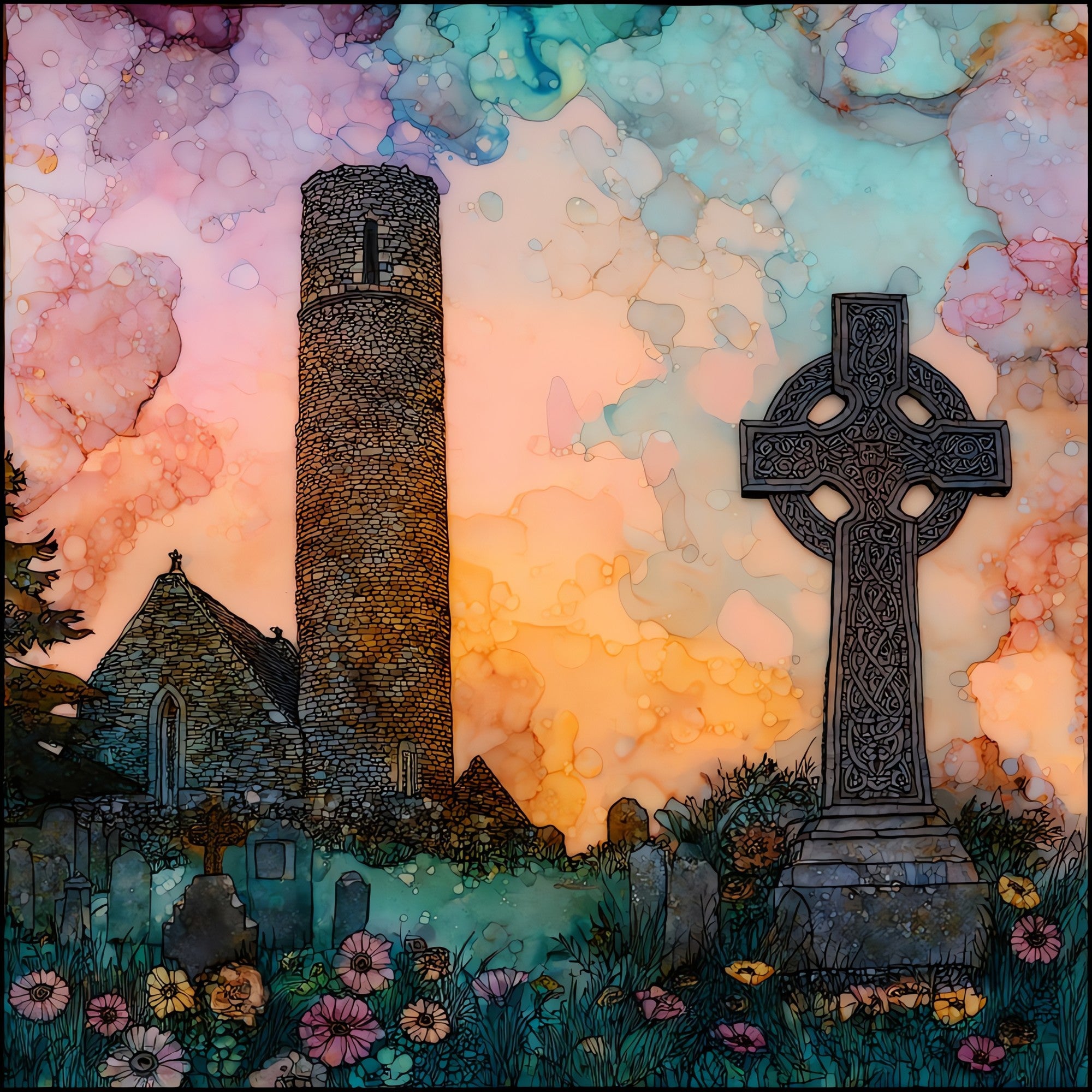 Monasterboice — ceramic art tile