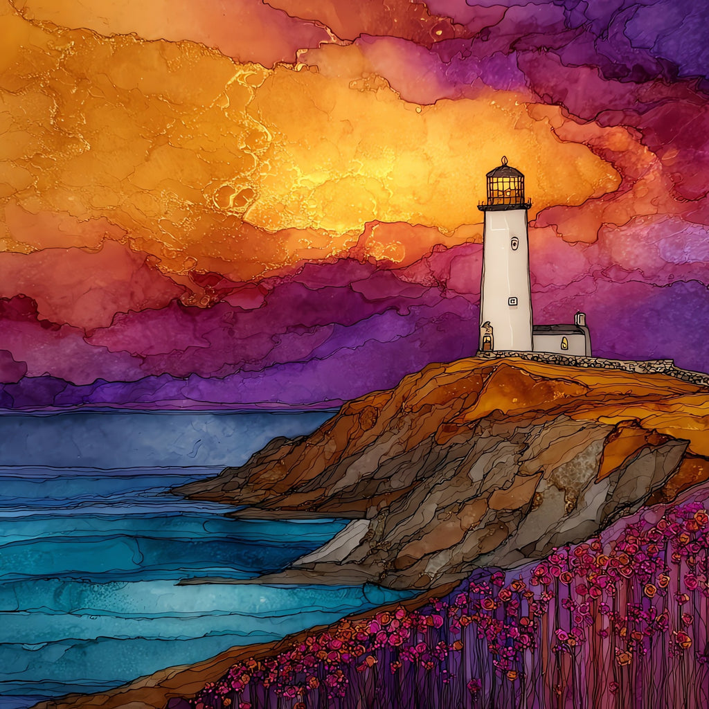 Galley Head Lighthouse — ceramic art tile