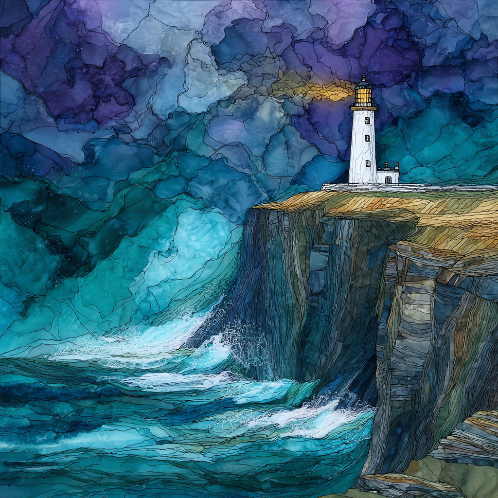 Loop Head Lighthouse — ceramic art tile