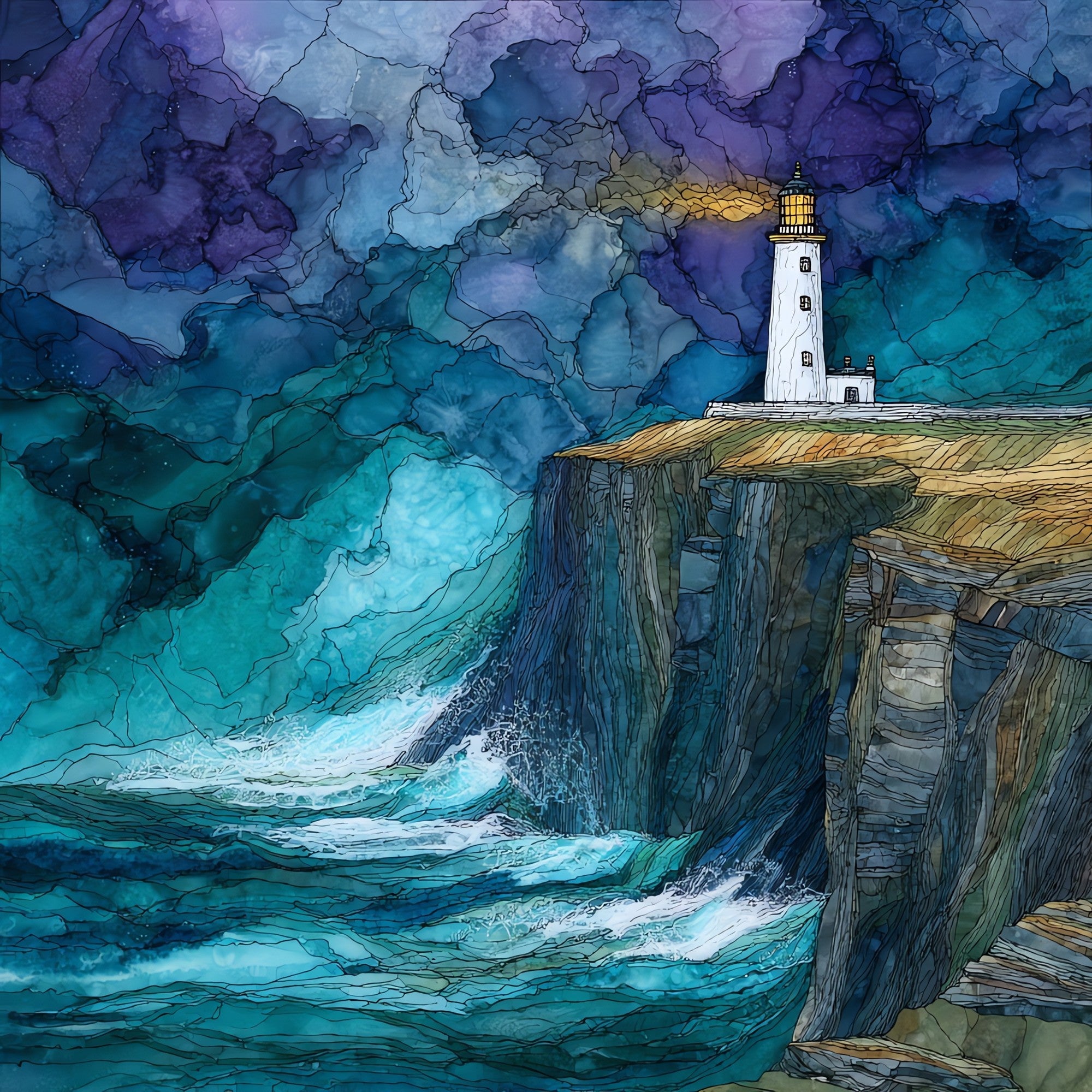 Loop Head Lighthouse — ceramic art tile