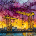 Belfast Shipyard Cranes — ceramic art tile