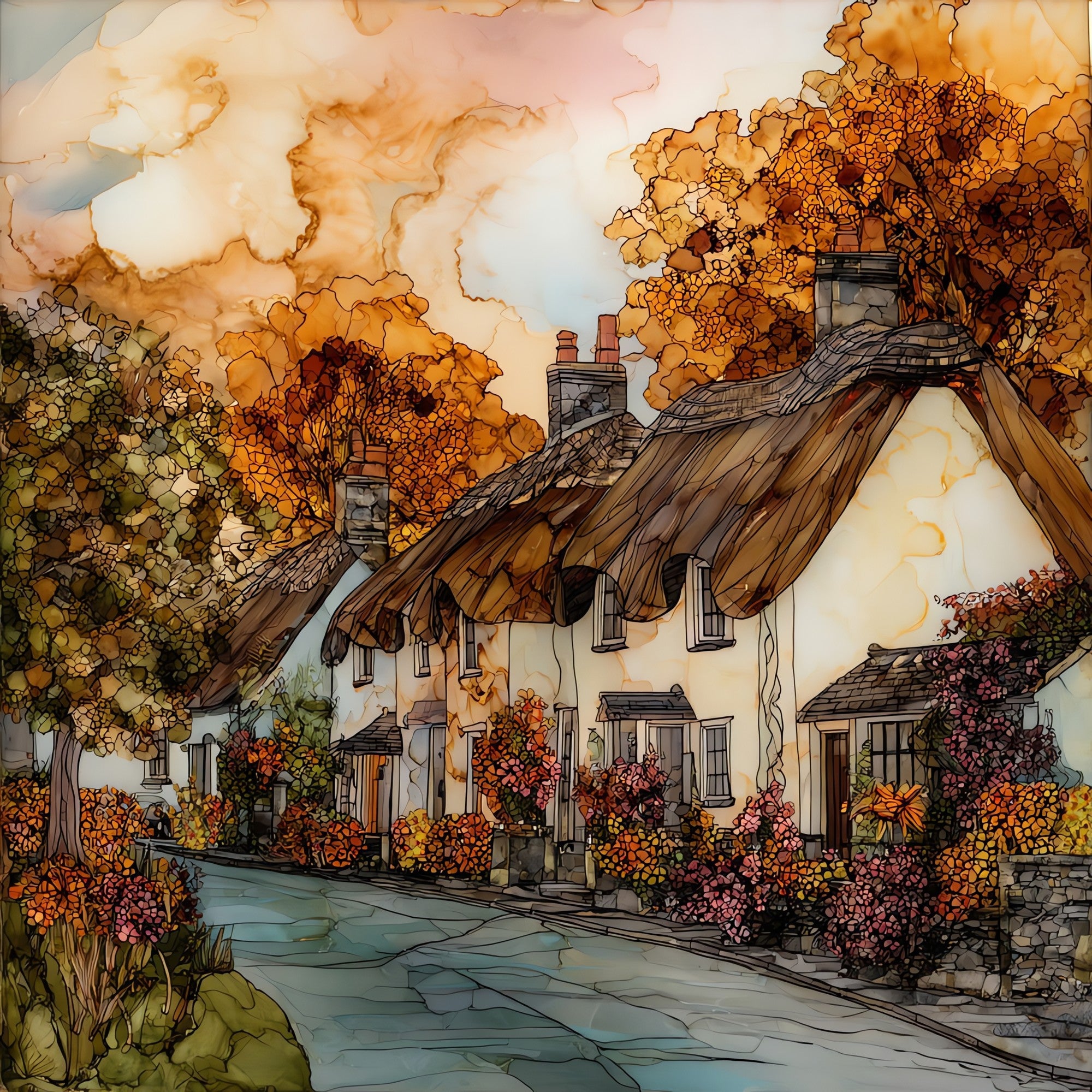 Adare Village — ceramic art tile