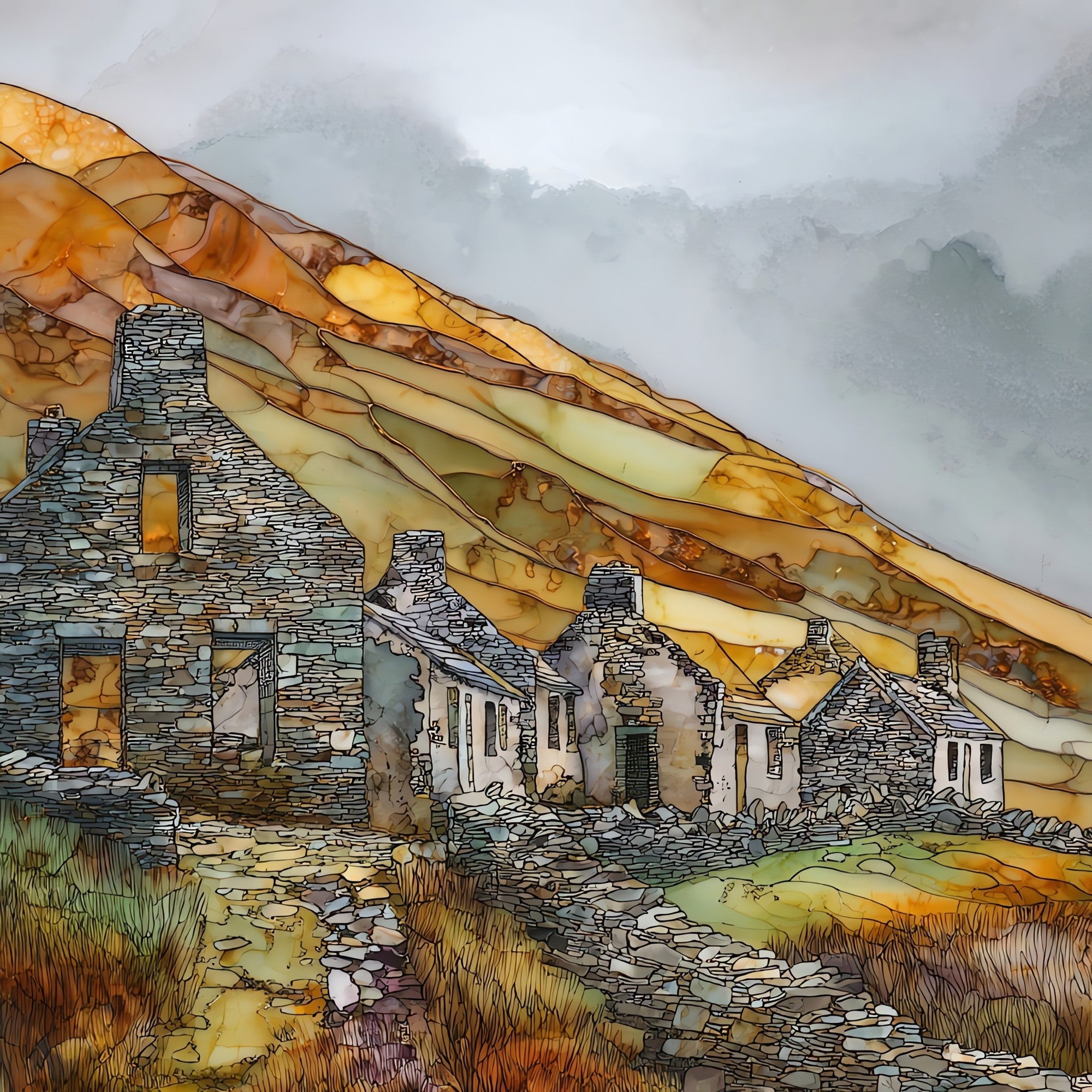 Achill Island — ceramic art tile
