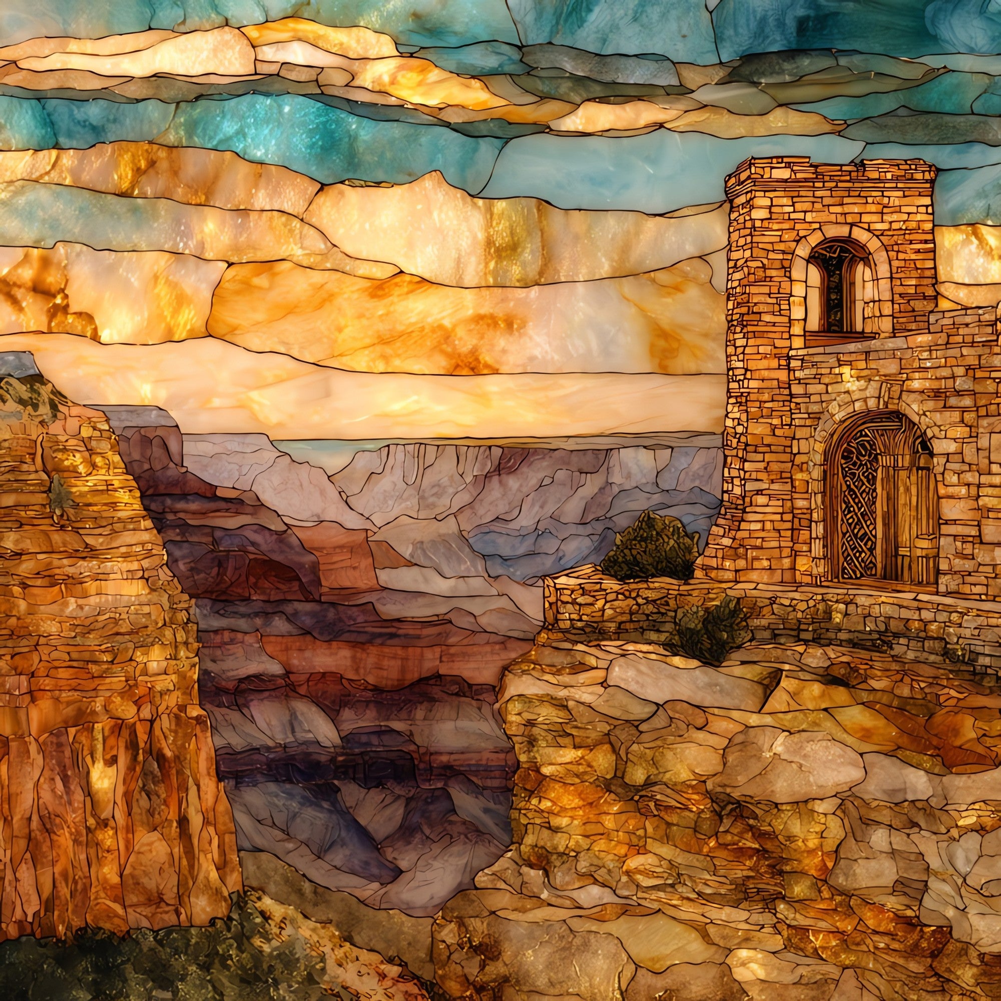 Hermits Rest Grand Canyon — ceramic art tile