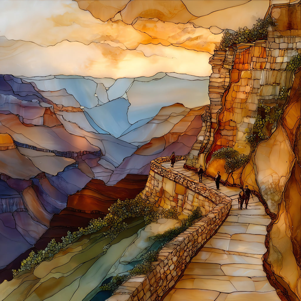 Bright Angel Trailhead Grand Canyon — ceramic art tile