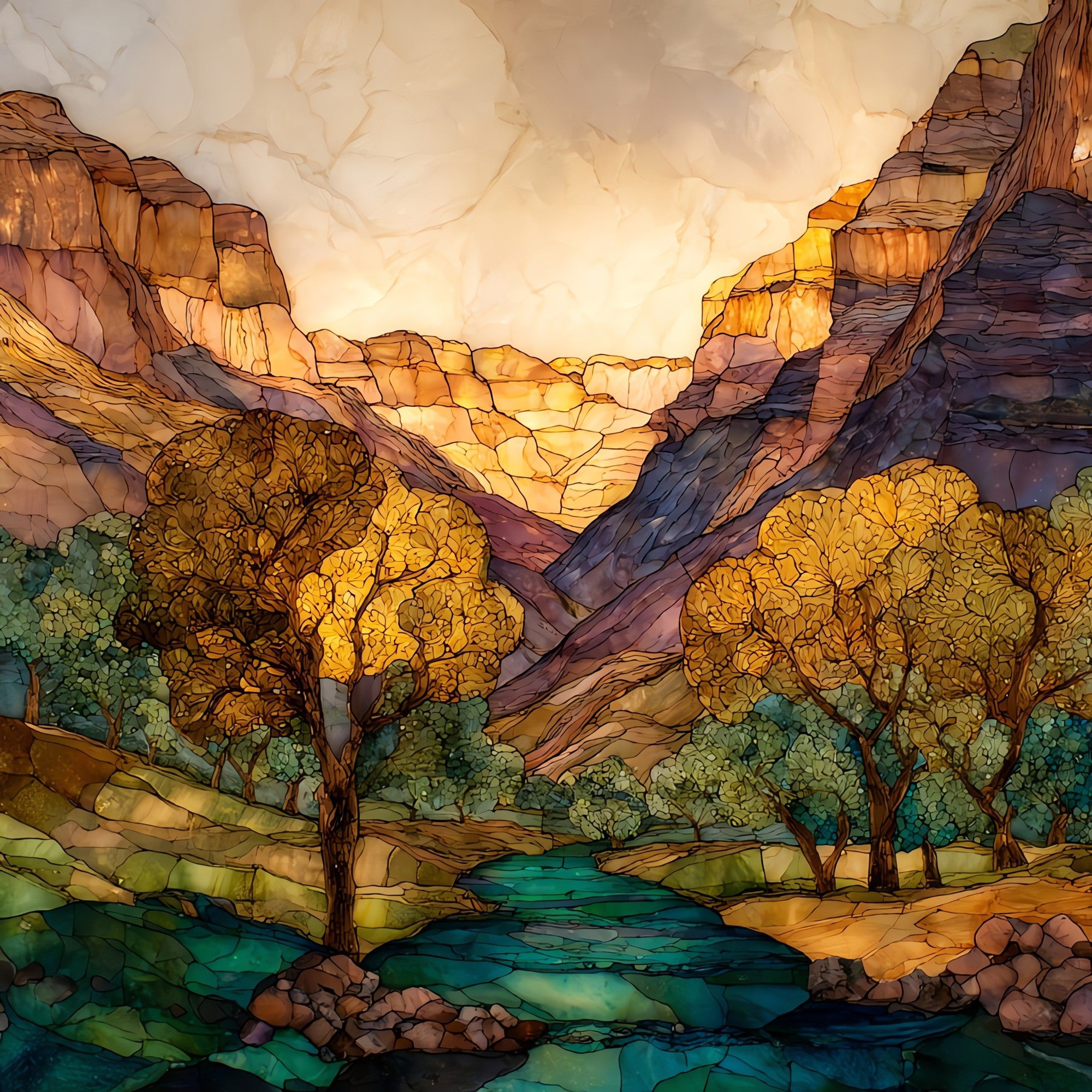Havasupai Gardens Grand Canyon — ceramic art tile