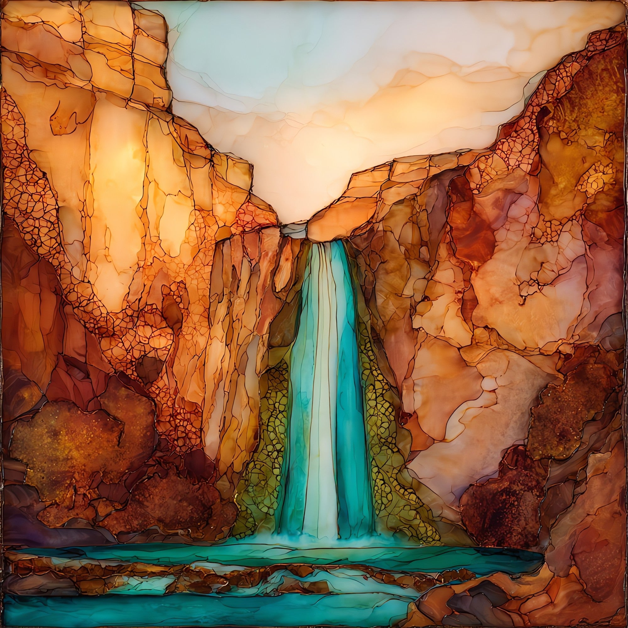 Mooney Falls Supai — ceramic art tile