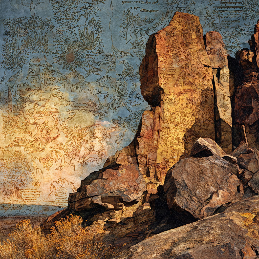 Newspaper Rock Petrified Forest — ceramic art tile