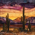 Saguaro East at sunset Saguaro National Park — ceramic art tile