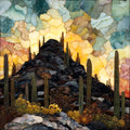 Signal Hill petroglyphs Saguaro — ceramic art tile