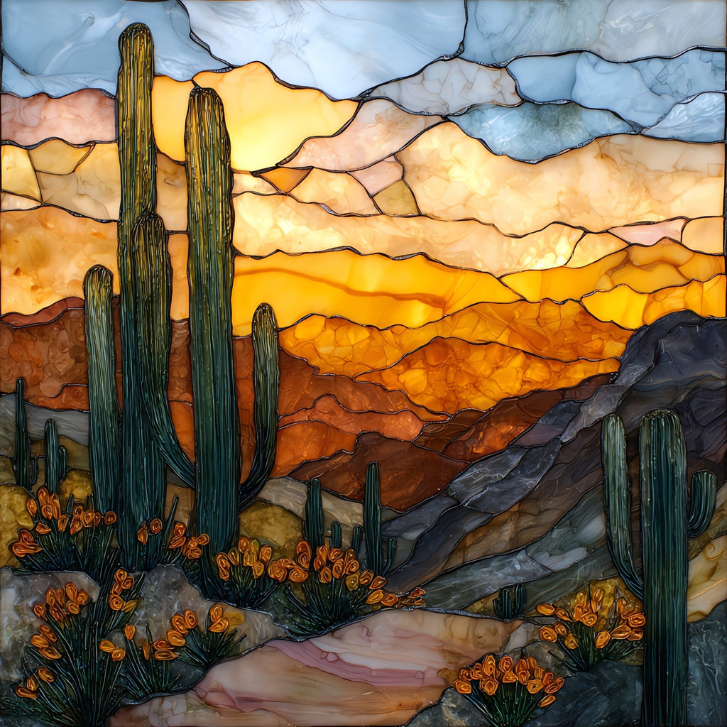 Hugh Norris Trail Saguaro National Park — ceramic art tile
