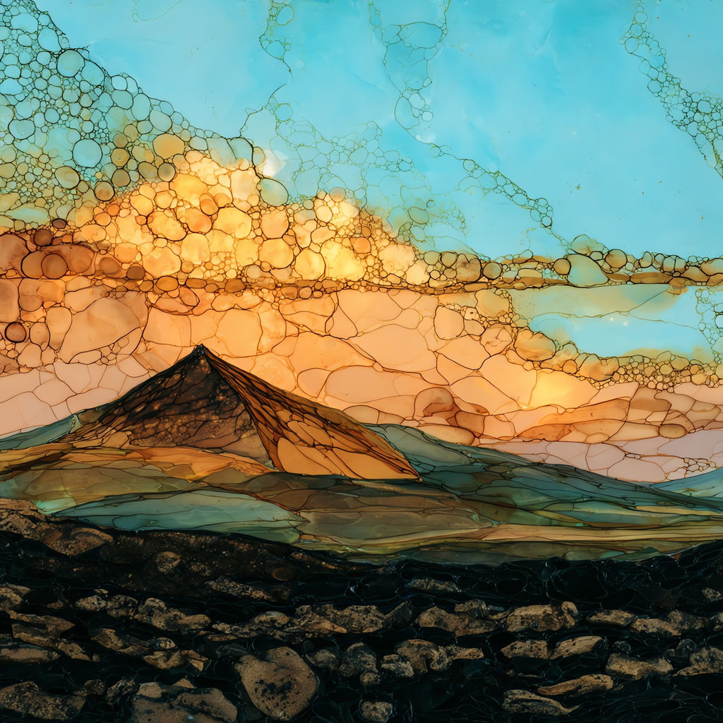 Bonito Lava Flow Sunset Crater — ceramic art tile