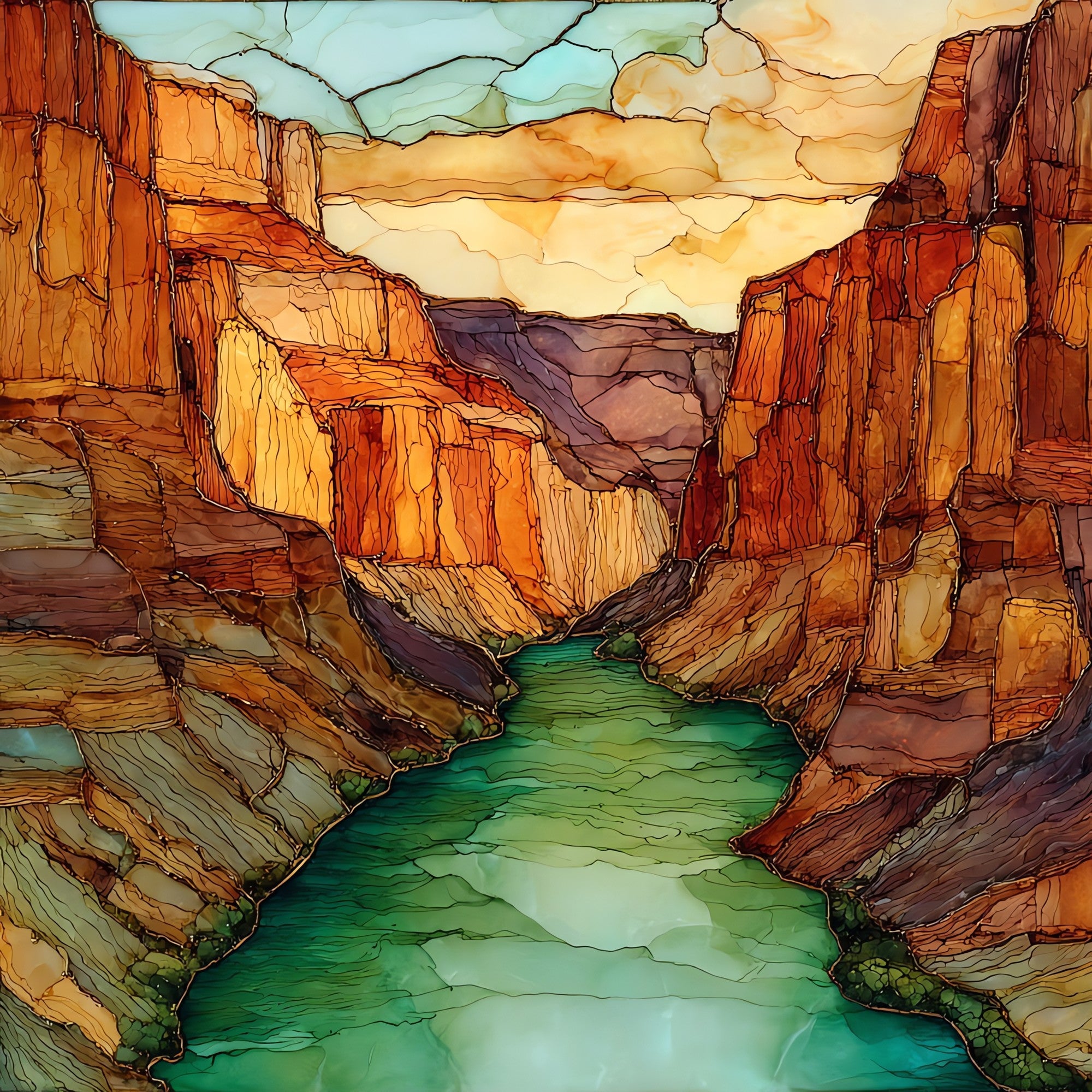 Marble Canyon — ceramic art tile