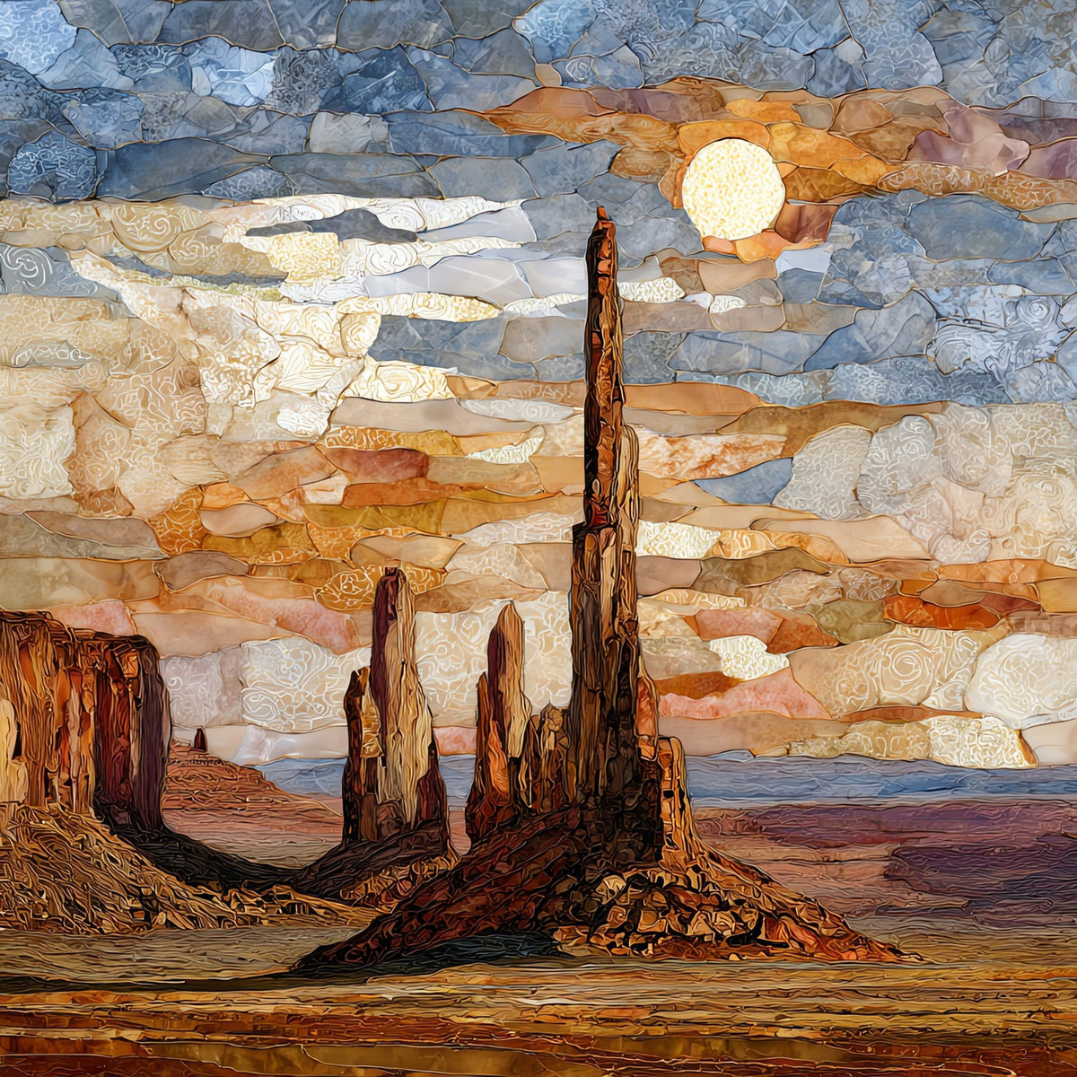 Totem Pole and Yei Bi Chei Monument Valley Navajo Tribal Park — ceramic art tile