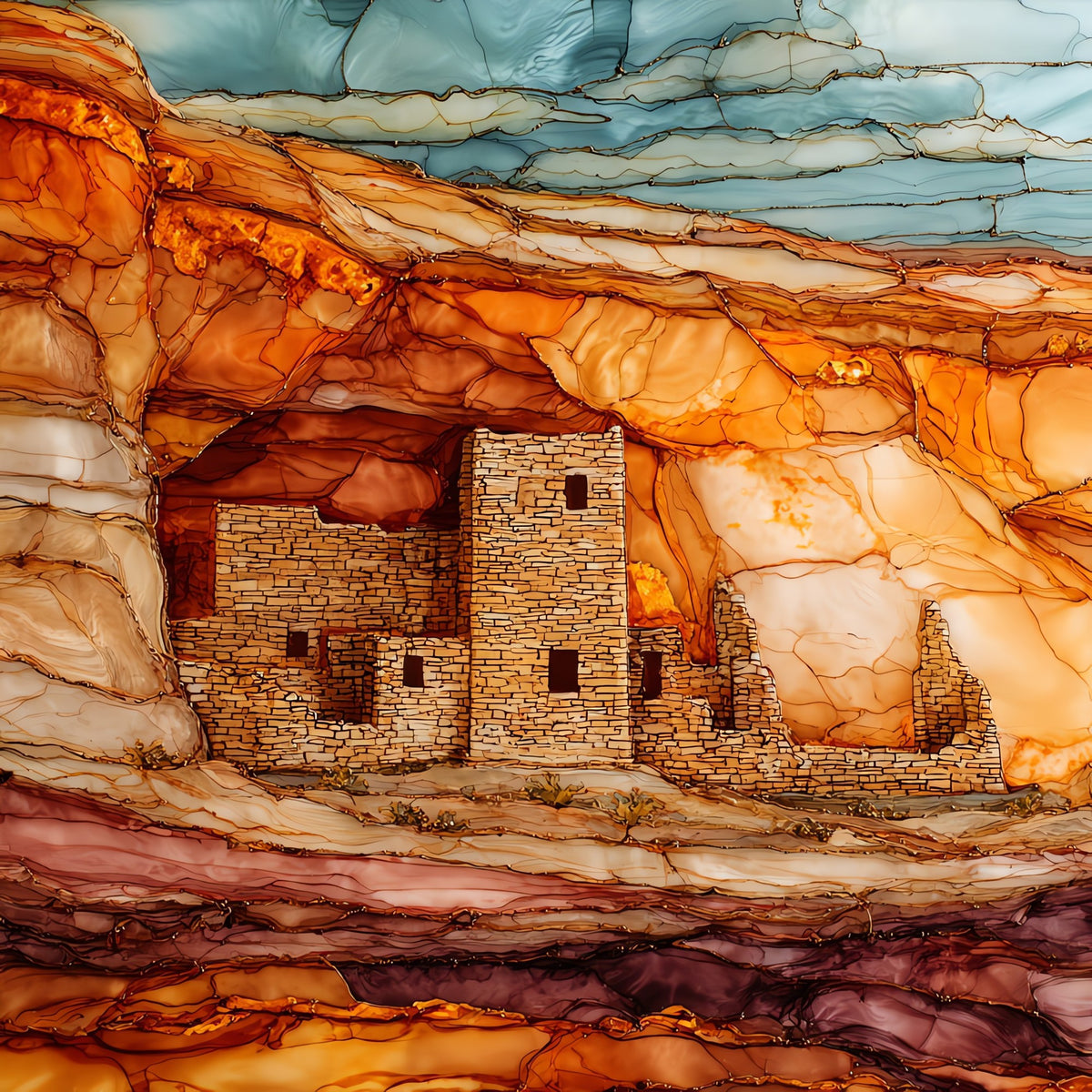 White House Ruin Canyon De Chelly — ceramic art tile